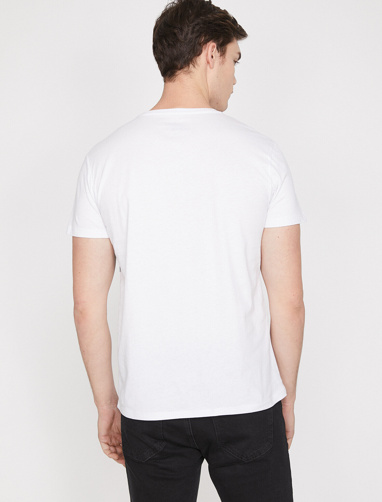 Baskılı Tişört Kısa Kollu Bisiklet Yaka