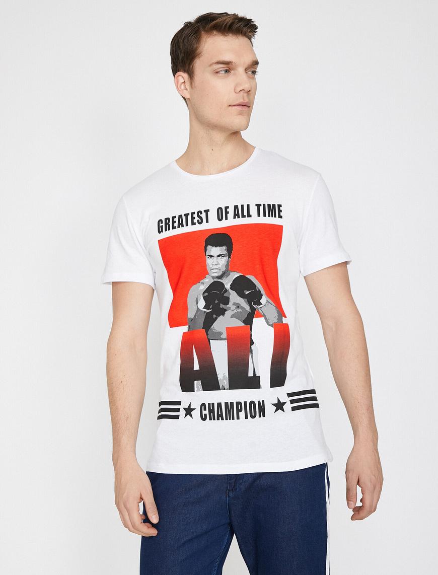   Muhammed Ali Lisanslı Baskılı Tişört
