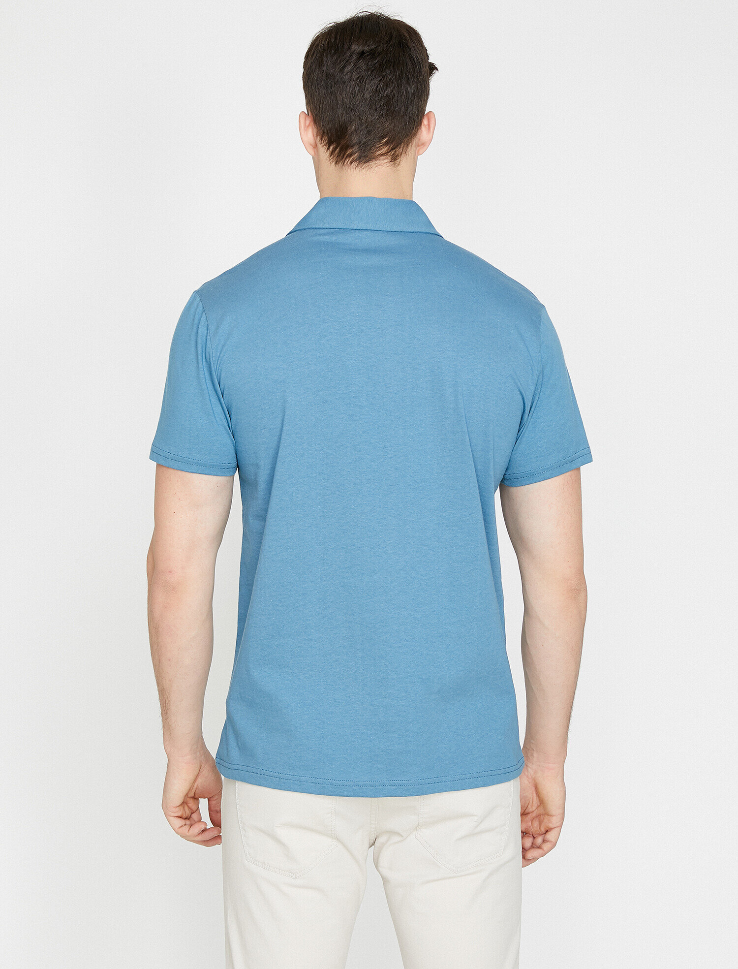   Polo Yaka Kısa Kollu Dokulu Kumaş Slim Fit Tişört