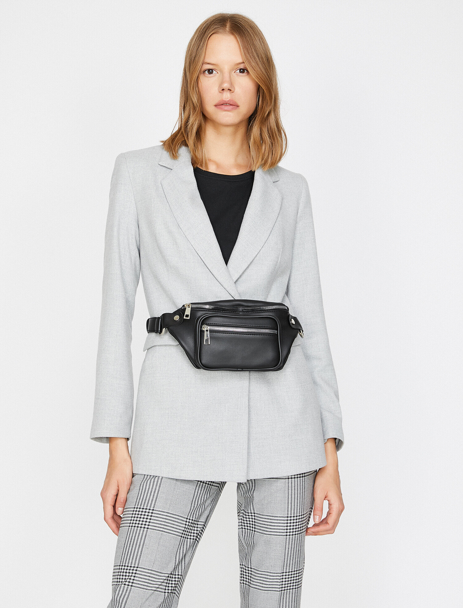 Kadın Deri Görünümlü Bel Çantası