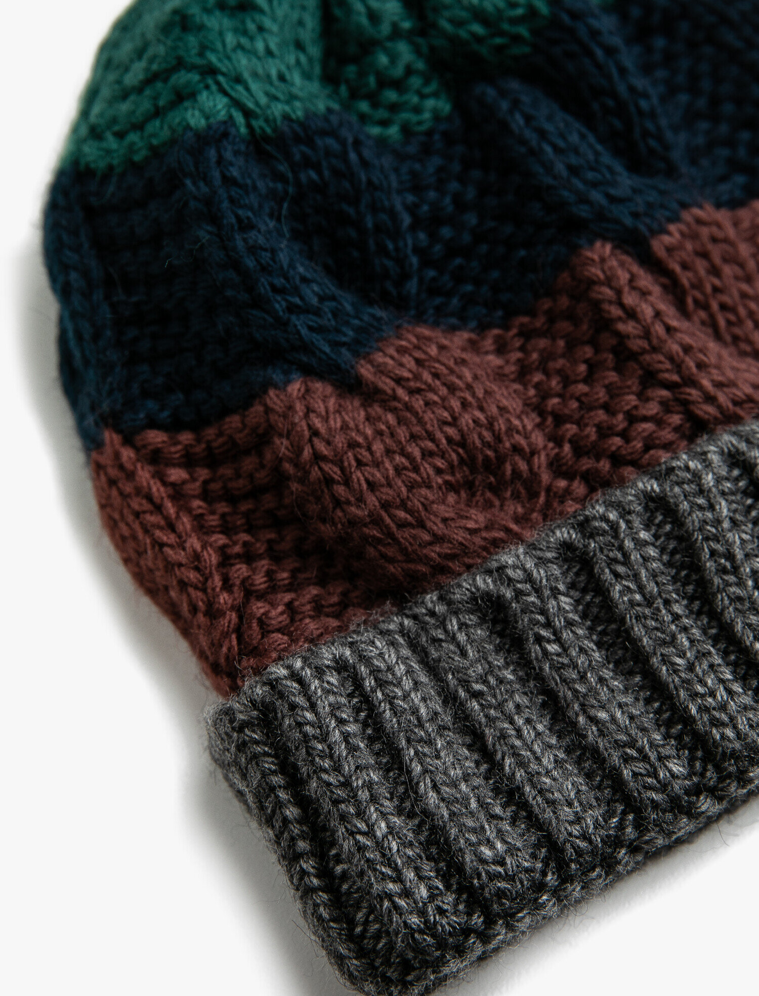  Erkek Saç Örgü Renk Bloklu Bere