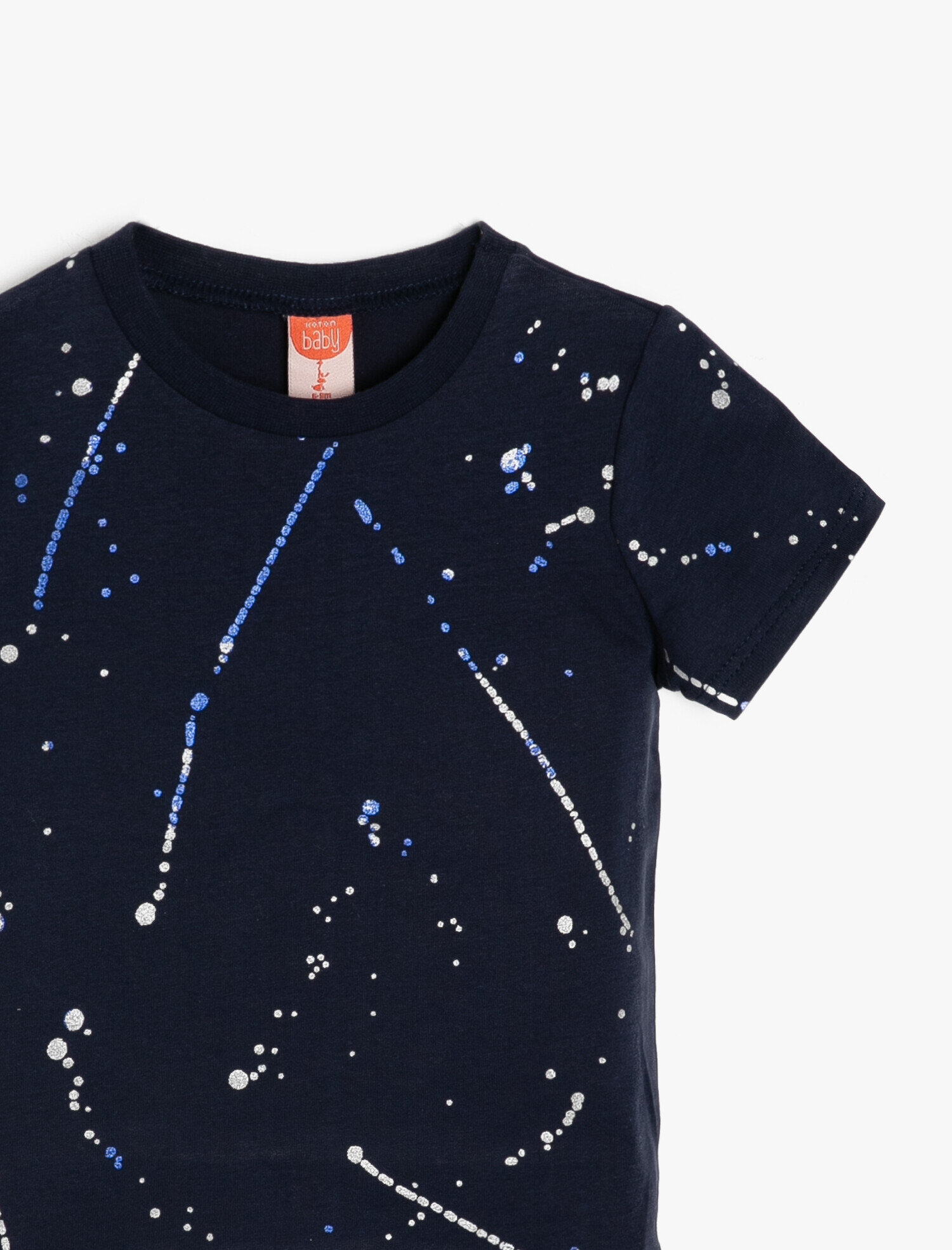  Erkek Bebek Baskılı Tişört Kısa Kollu Bisiklet Yaka Pamuklu