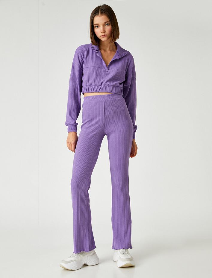  İspanyol Paça Pantolon Yüksek Bel