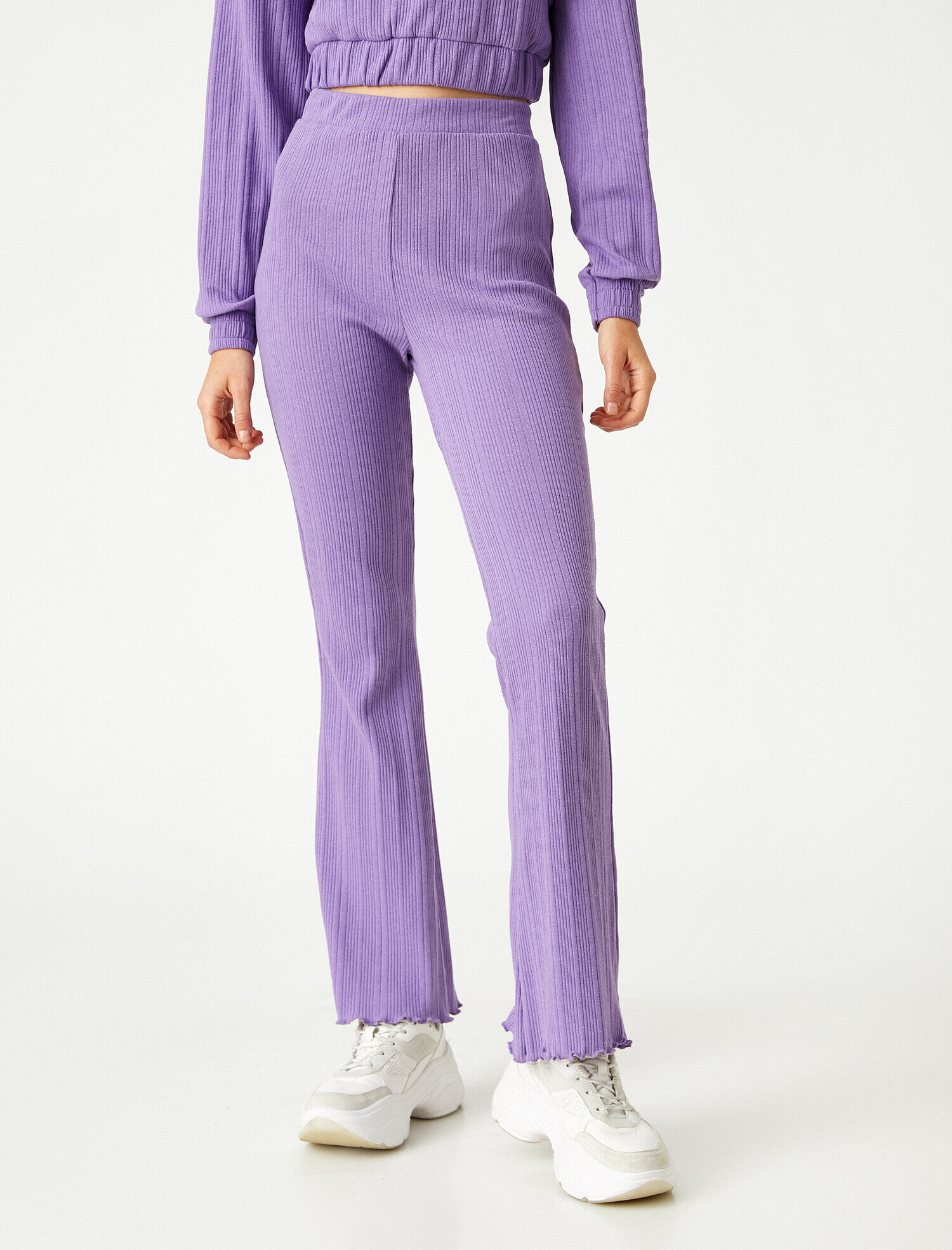   İspanyol Paça Pantolon Yüksek Bel