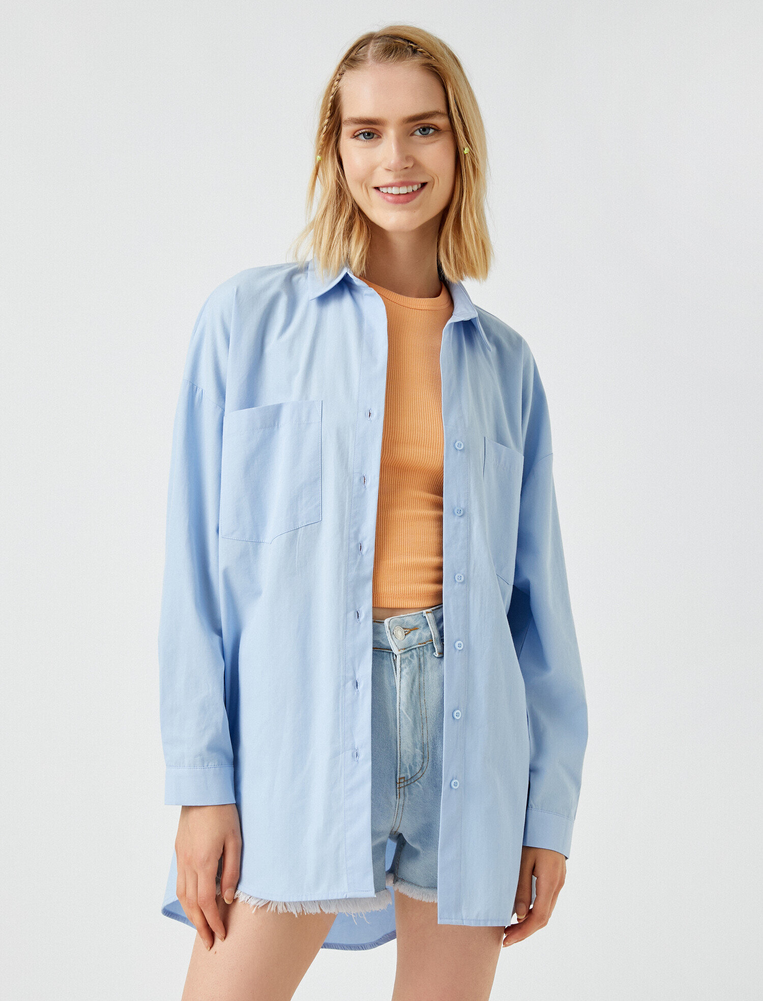   Oversize Gömlek Pamuklu