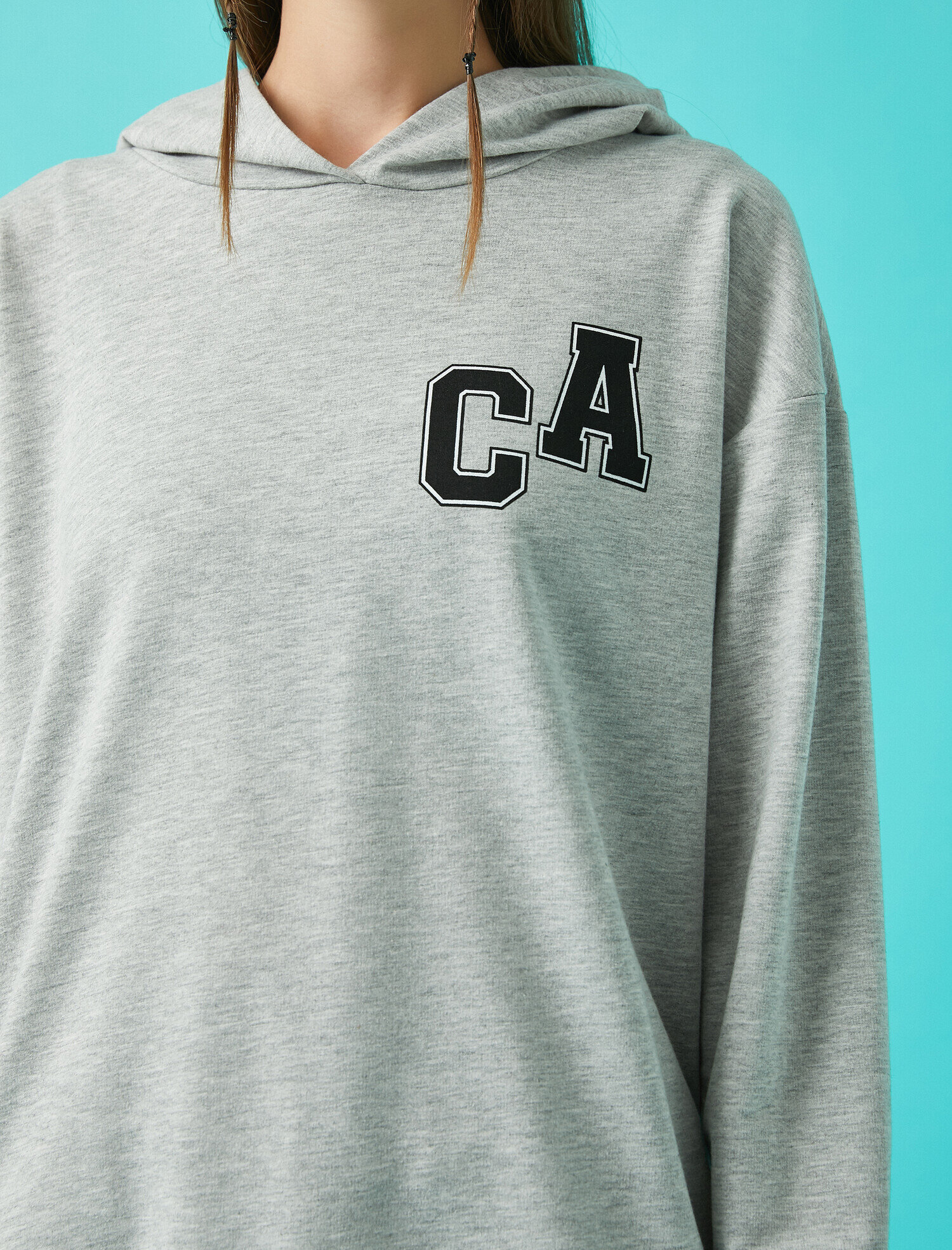   Baskılı Kapüşonlu Sweatshirt