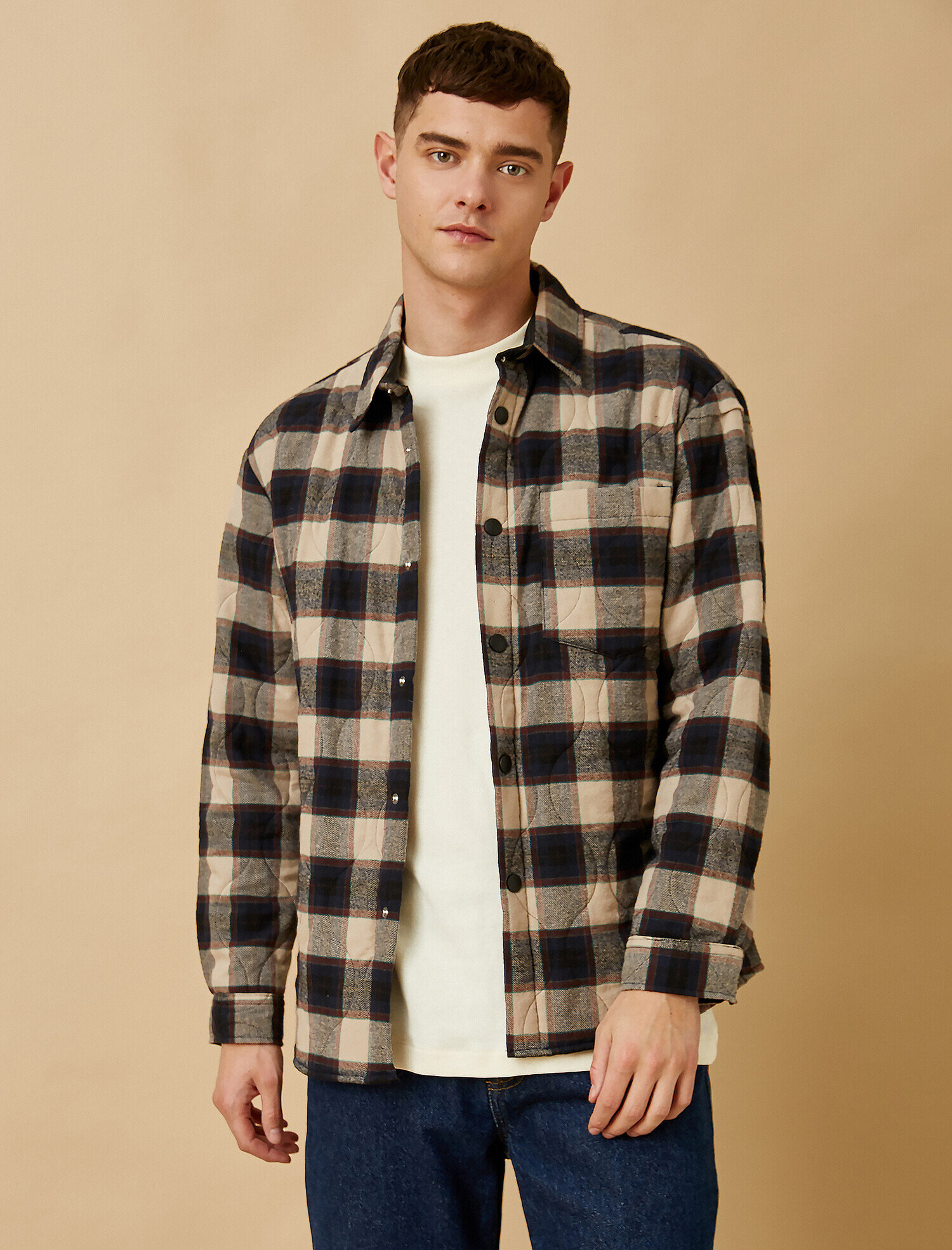   Kareli Ceket Pamuklu