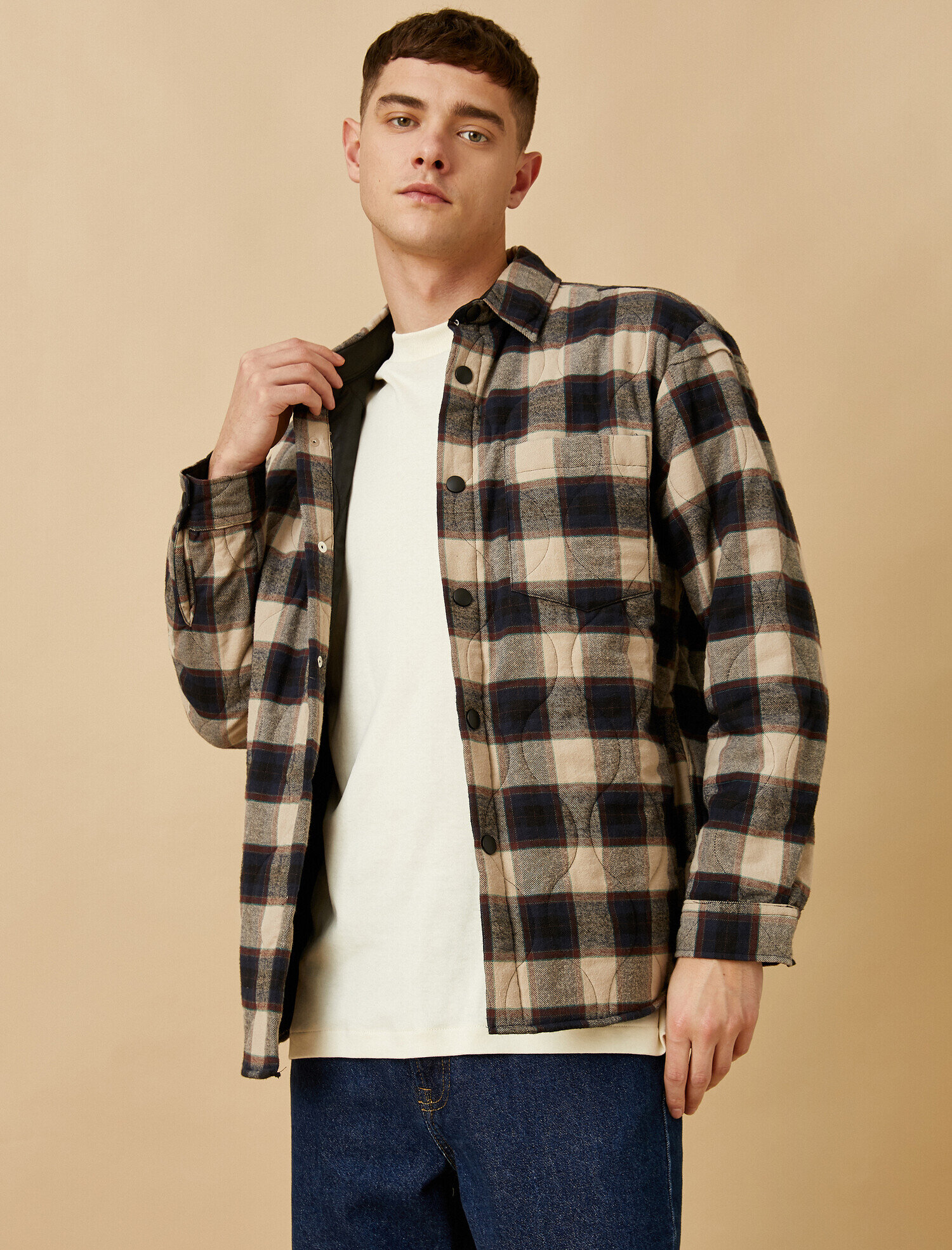   Kareli Ceket Pamuklu