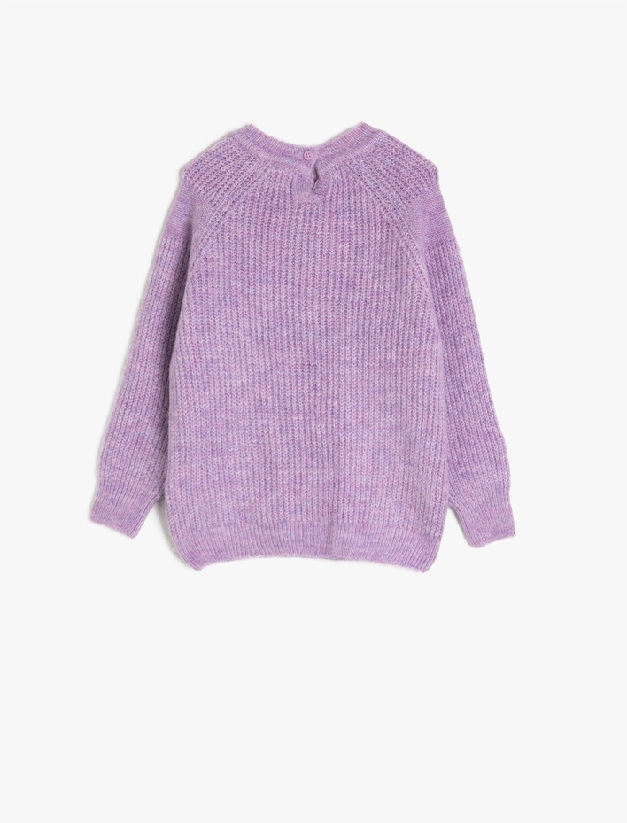 Kız Çocuk Bisiklet Yaka Basic Triko Kazak