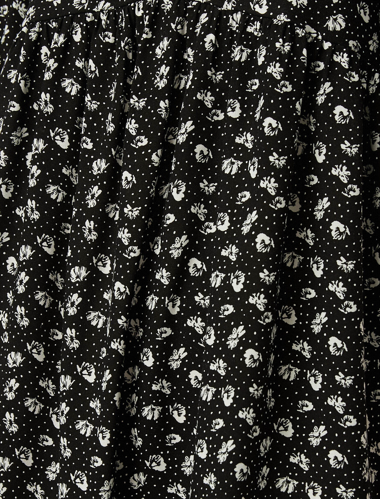   Çiçekli Yazlık Elbise V Yaka Balon Kollu