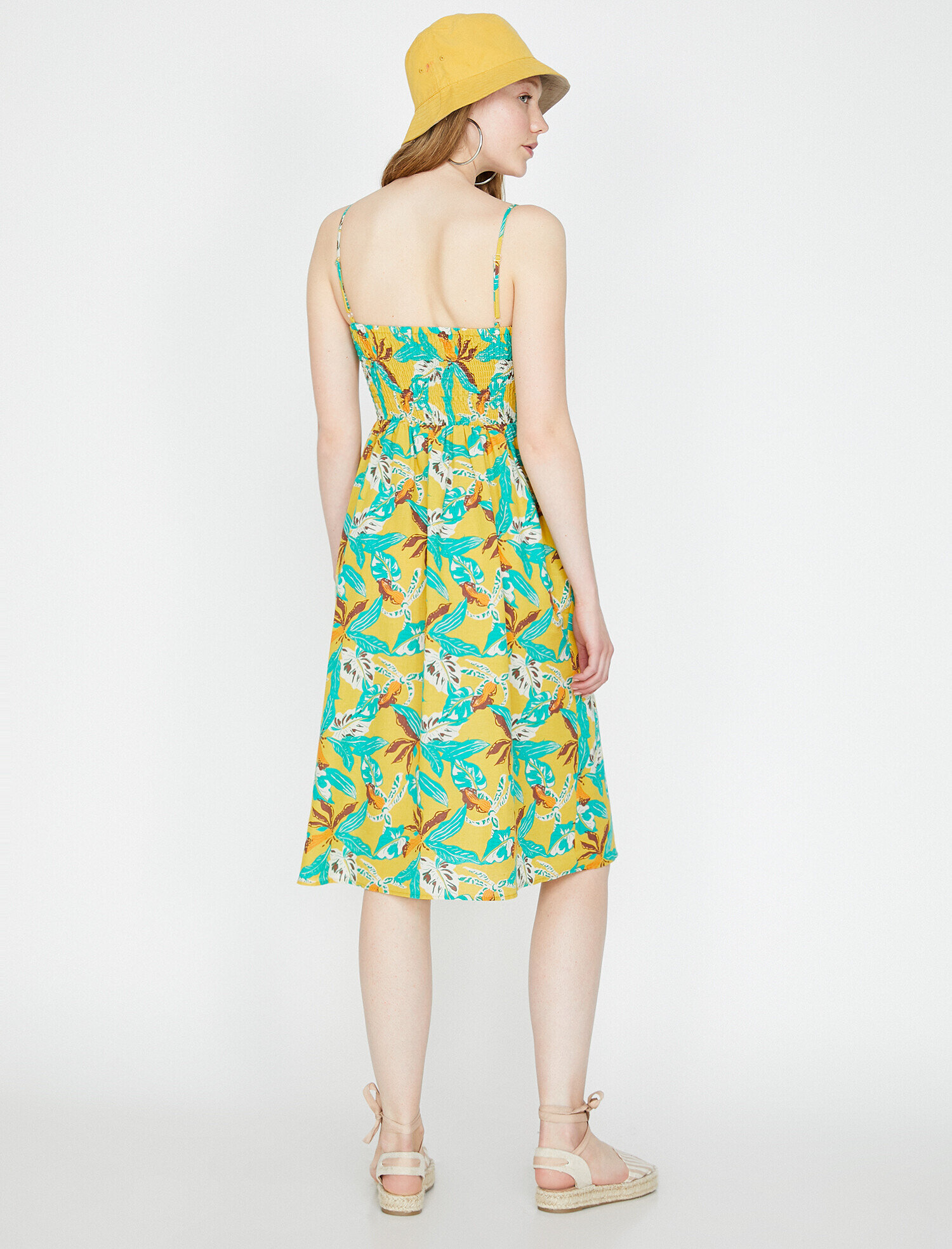   Doğal Dokulu Elbise Keten Karışımlı