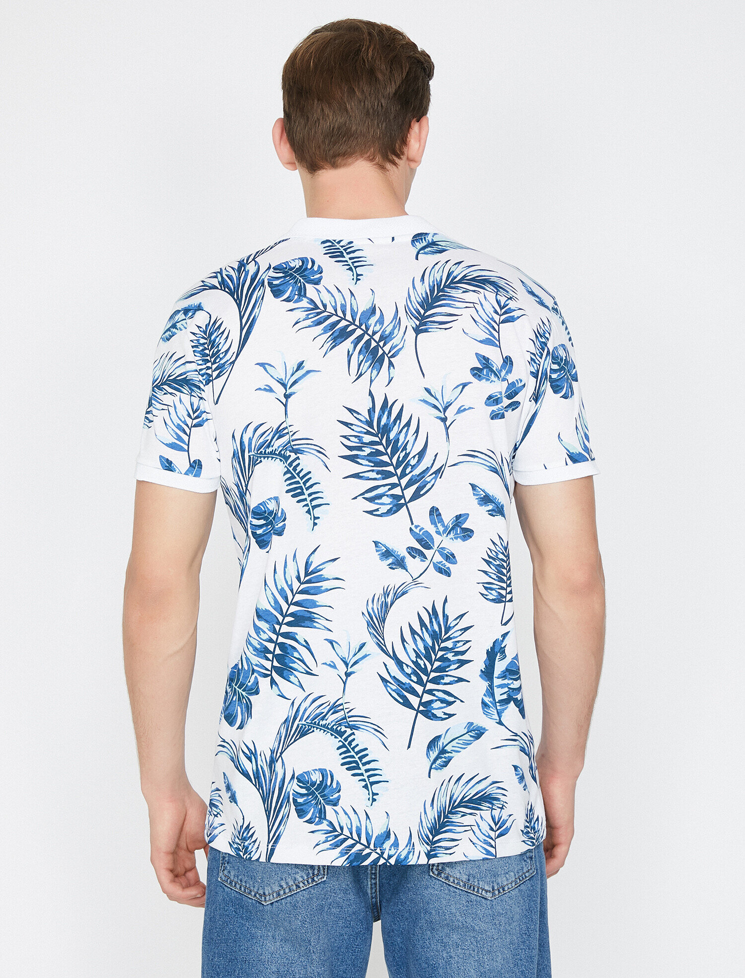   Desenli Polo Yaka Tişört Kısa Kollu