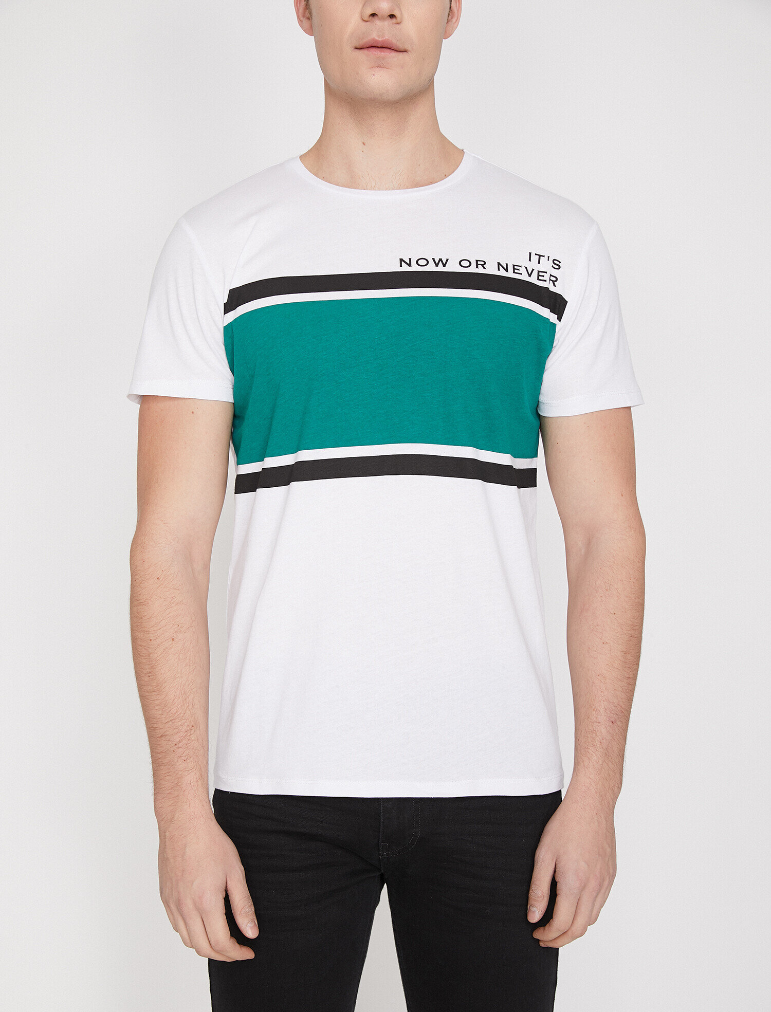 Baskılı Tişört Kısa Kollu Bisiklet Yaka