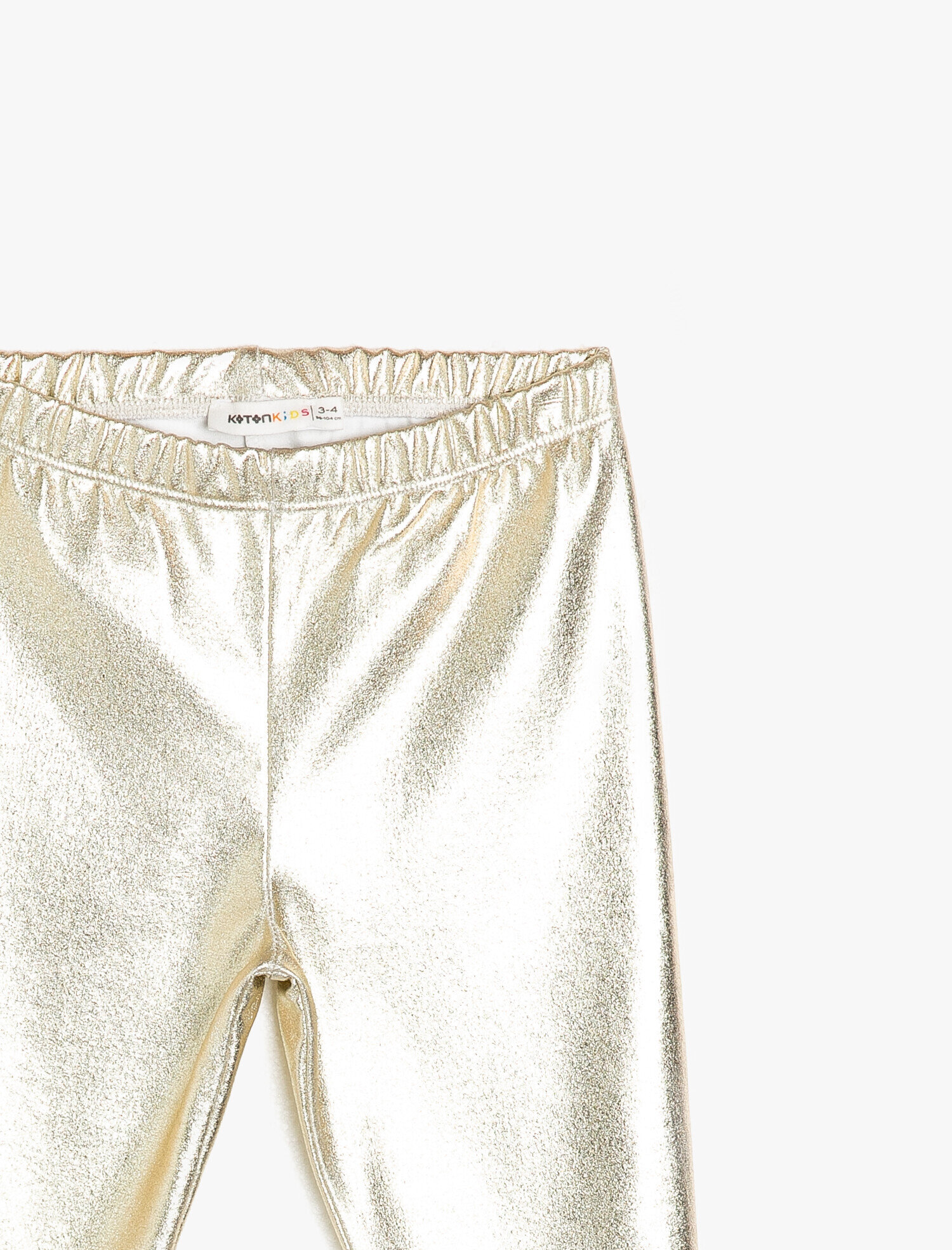 Kız Çocuk Parlak Esnek Kumaştan Normal Bel Diz Altı Capri Tayt