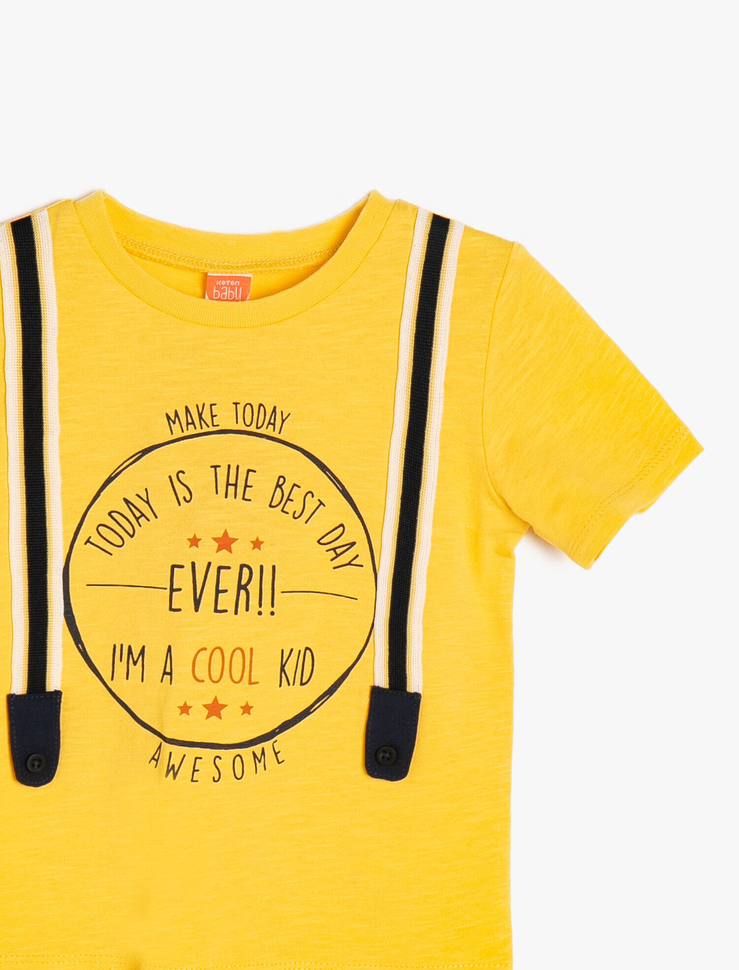  Erkek Bebek Yazılı Baskılı Tişört