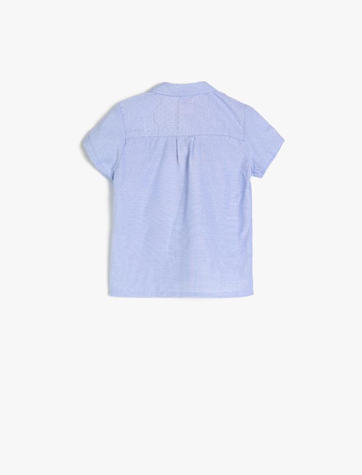 Erkek Bebek Klasik Yaka Kısa Kollu Cepli Gömlek