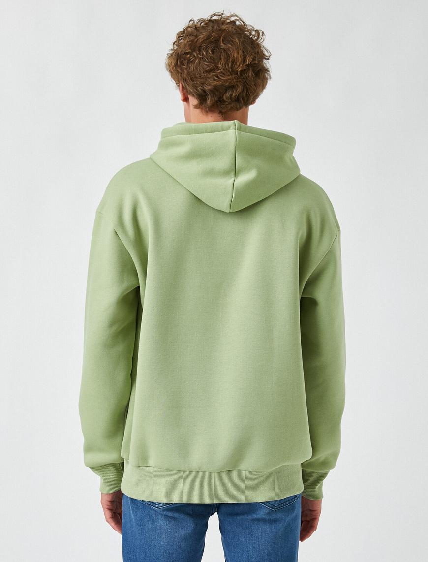   Kurt İşlemeli Kapüşonlu Sweatshirt