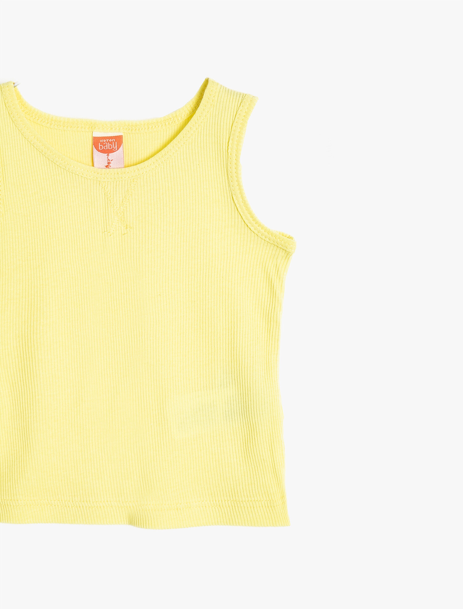  Kız Bebek Basic Atlet Yuvarlak Yaka Kolsuz Ribanalı Pamuklu