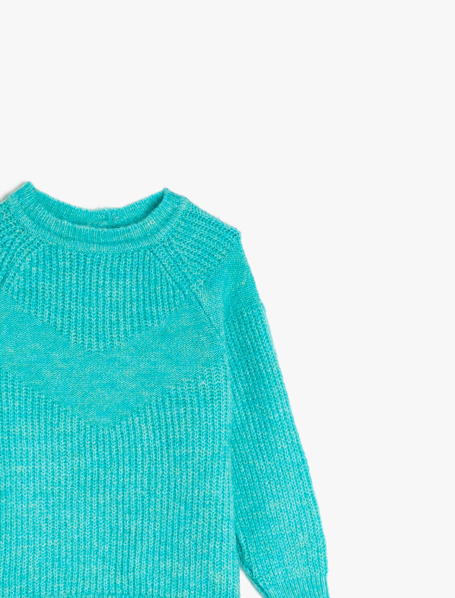  Kız Çocuk Bisiklet Yaka Basic Triko Kazak