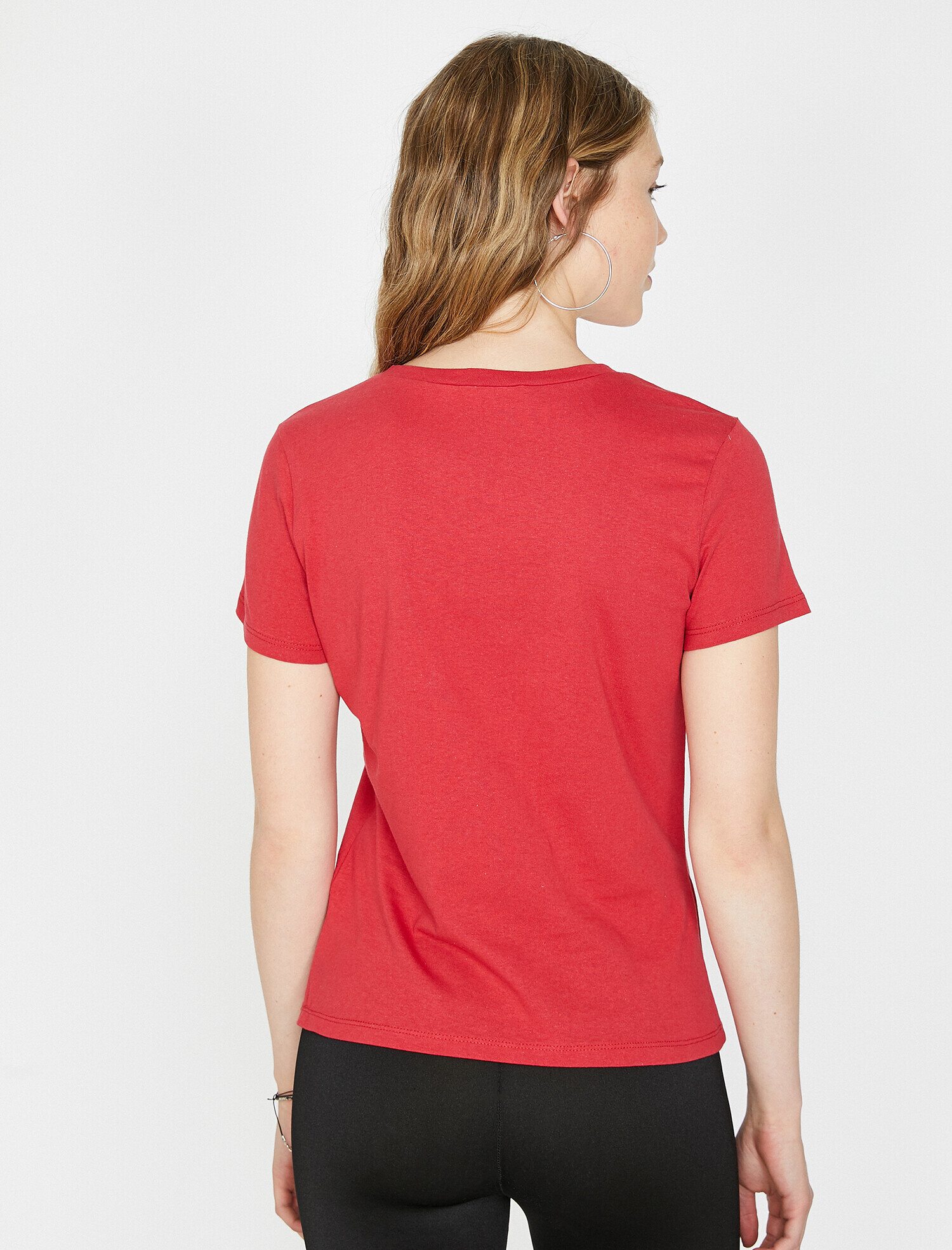   Bisiklet Yaka Slogan Baskılı Kısa Kol Tişört