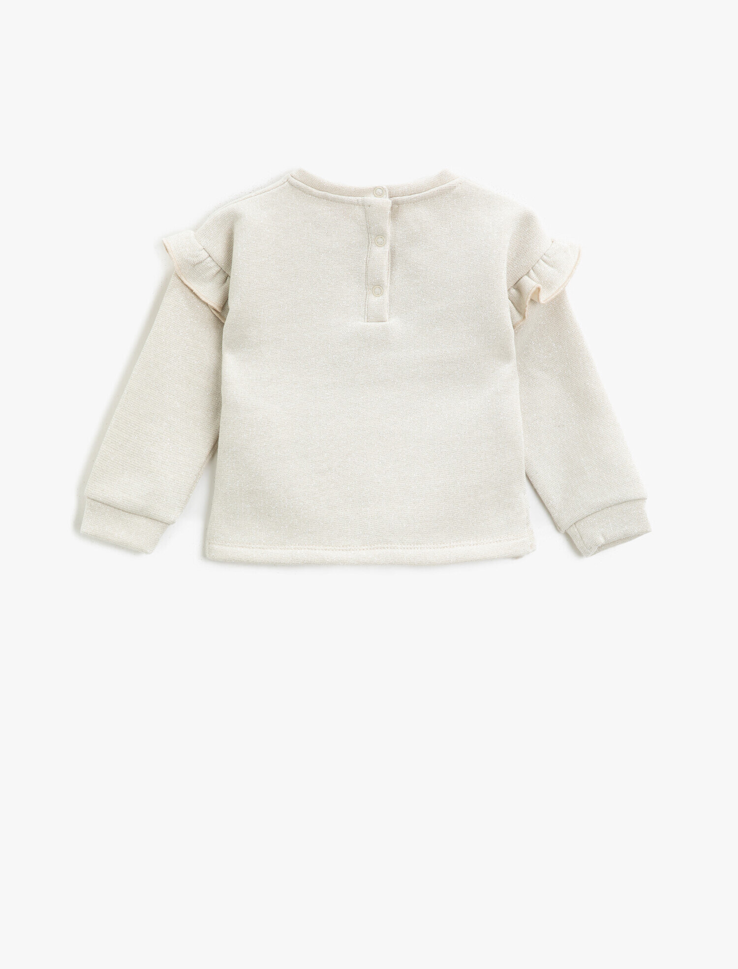  Kız Bebek Pullu Baskılı Pamuklu Bisiklet Yaka Sweatshirt