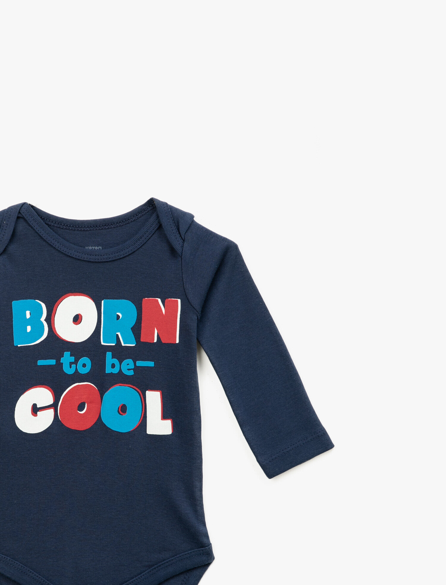 Erkek Bebek Pamuklu Baskılı Uzun Kollu Çıtçıtlı Body