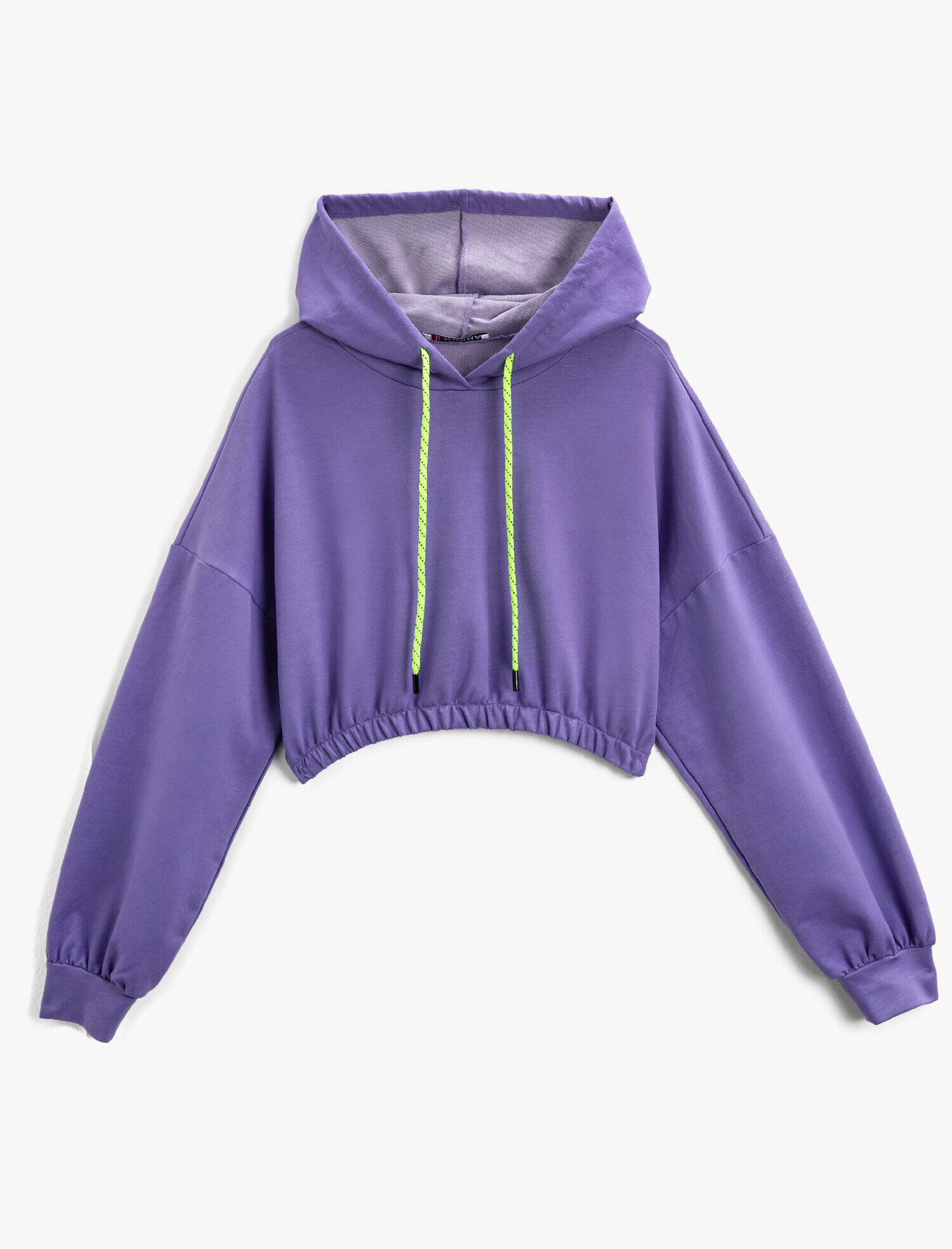   Crop Sweatshirt Kapüşonlu Pamuklu