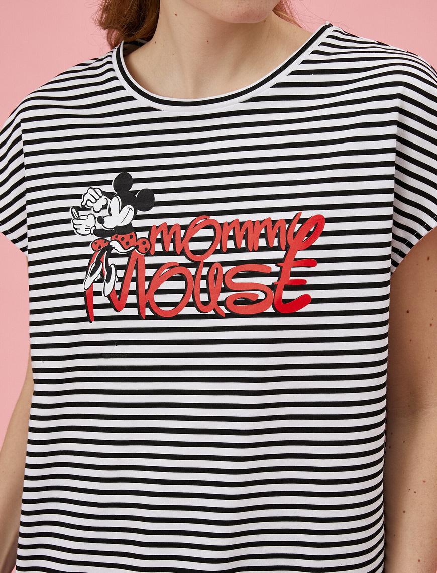   Mickey Mouse Tişört Lisanslı Çizgili Pamuklu