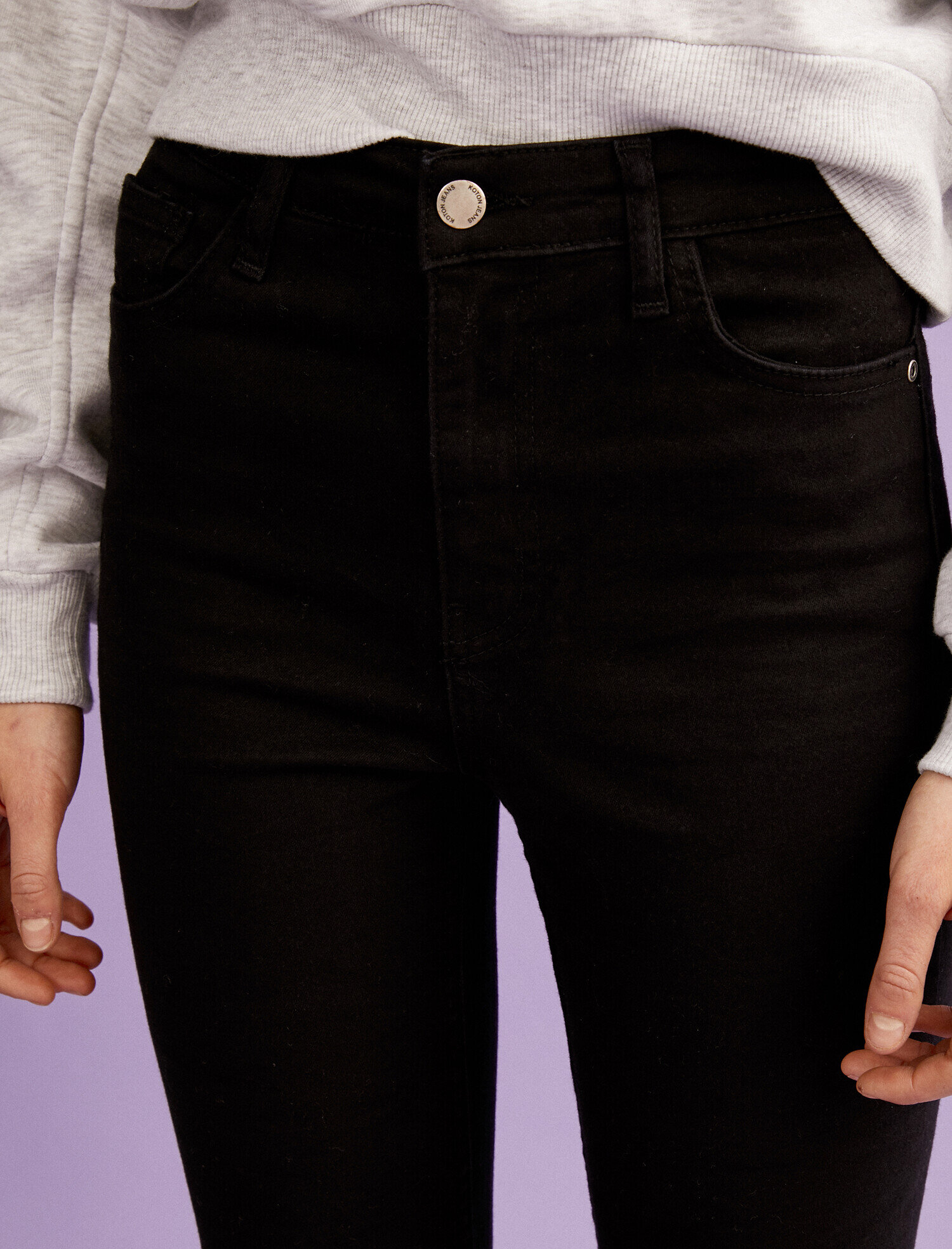   Pamuklu Skinny Yüksek Bel Dar Kesim Dar Paça Pantolon