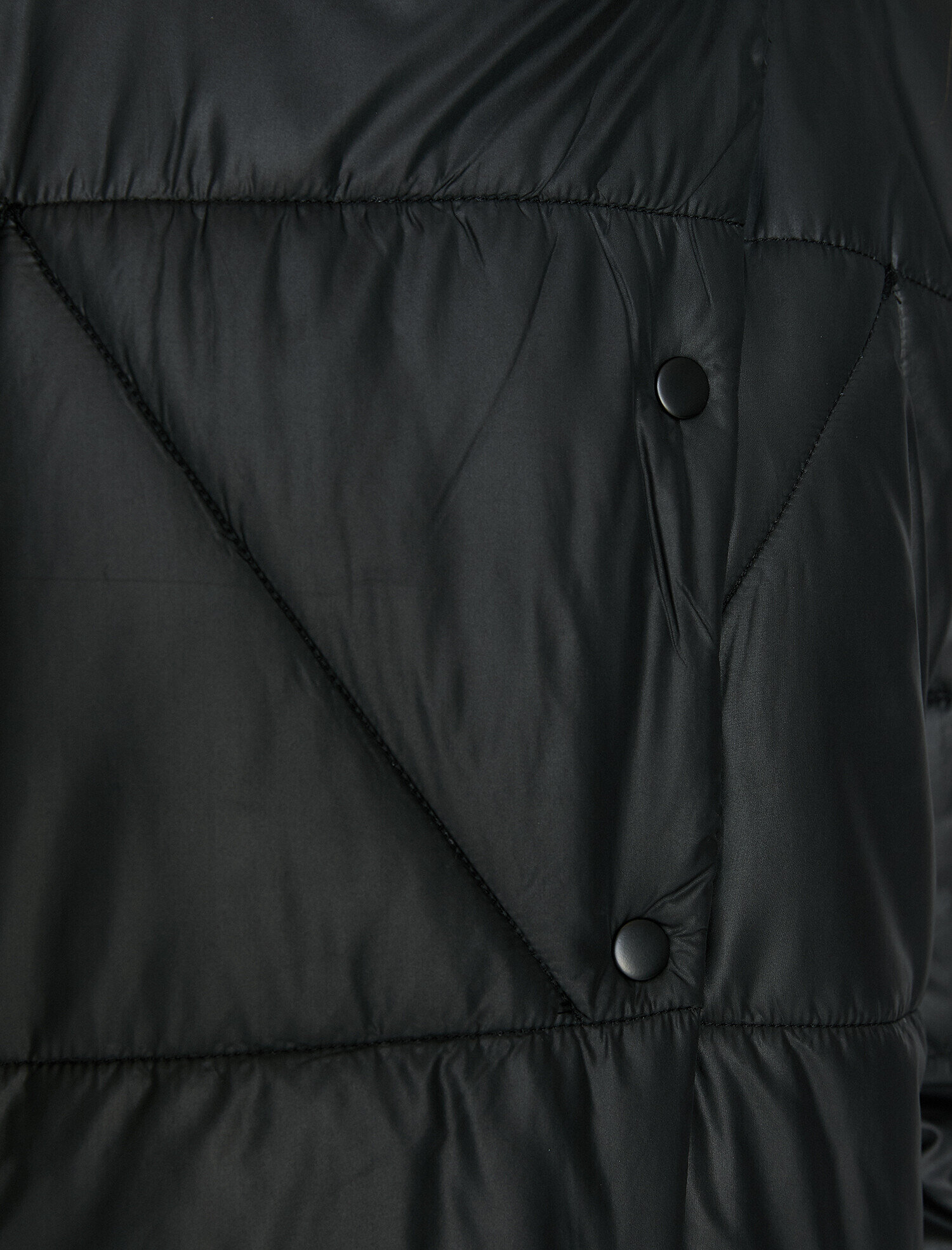   Suni Kürk Detaylı Kapüşonlu Uzun Şişme Mont