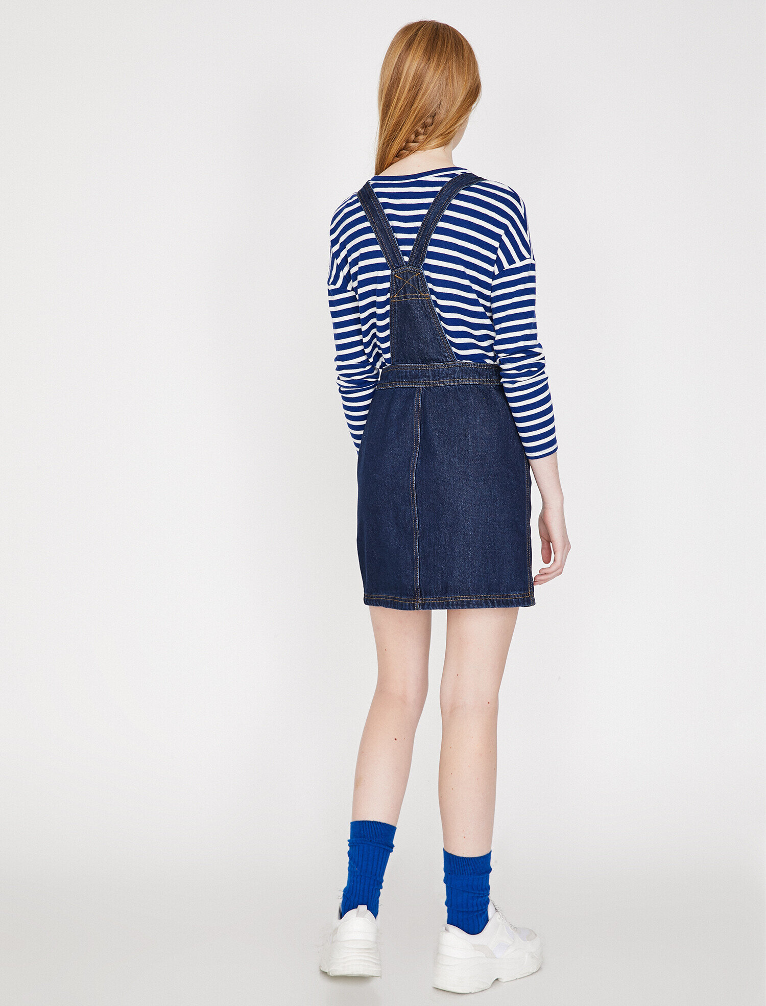   Askılı Jean Elbise