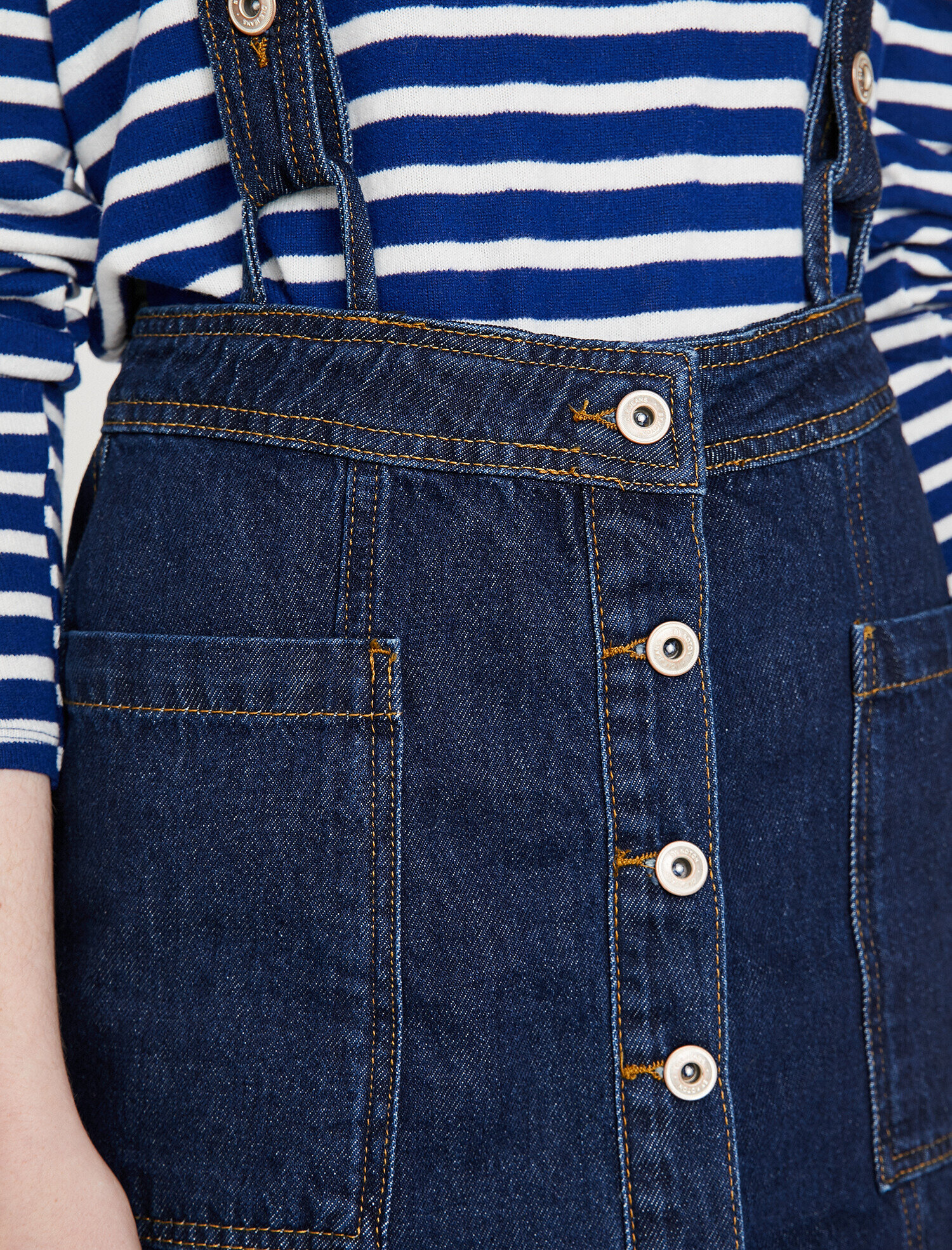   Askılı Jean Elbise