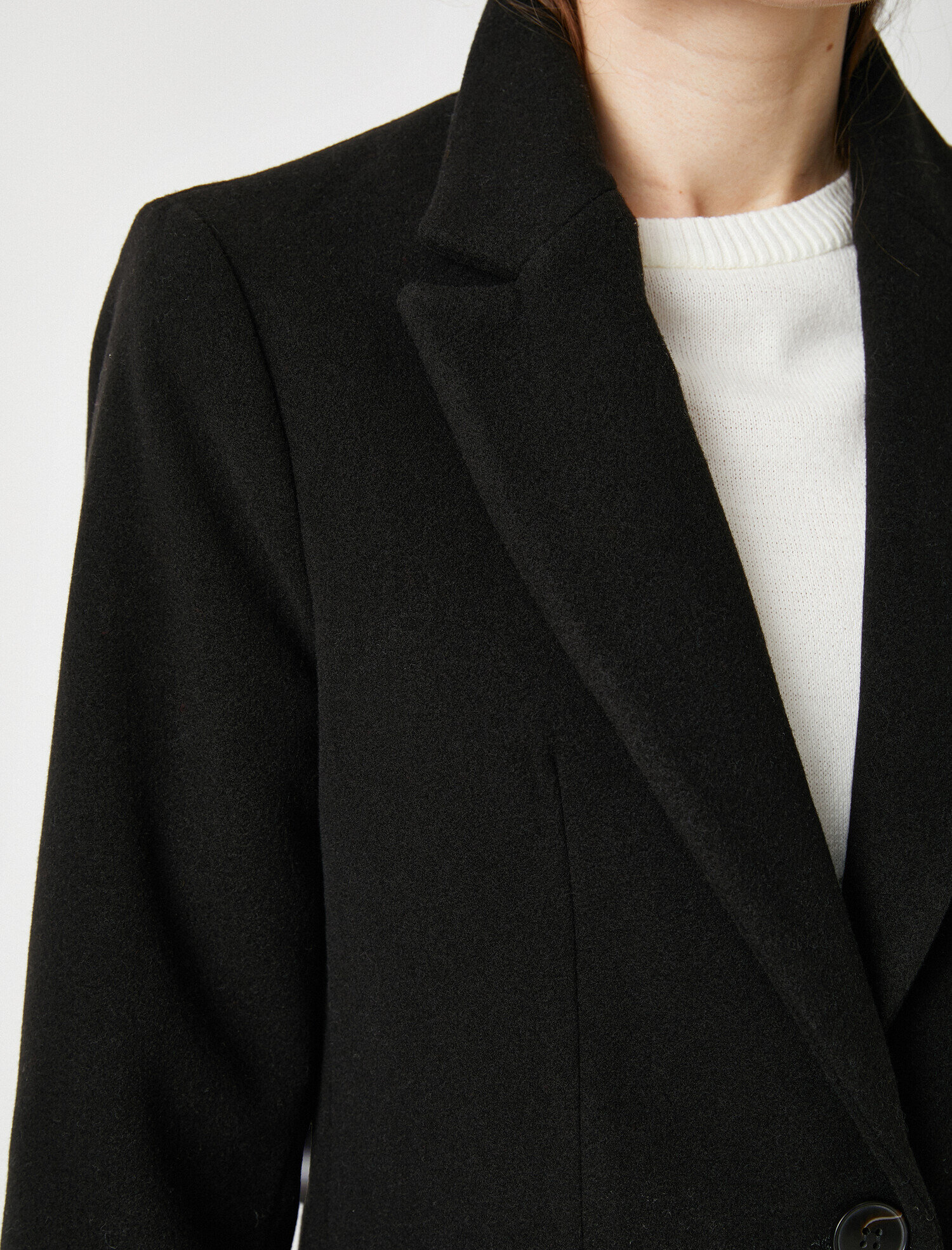   Düğmeli Kaşe Kaban