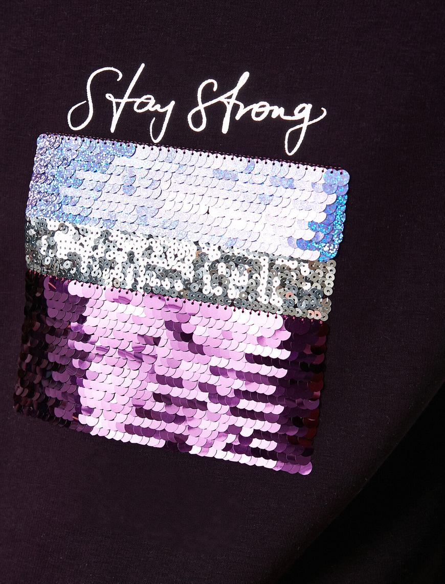   Vatkalı Pullu Sweatshirt