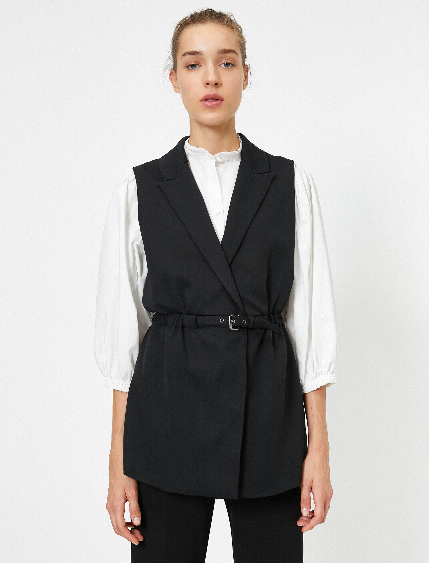   Gömlek Yaka Kemerli Yelek