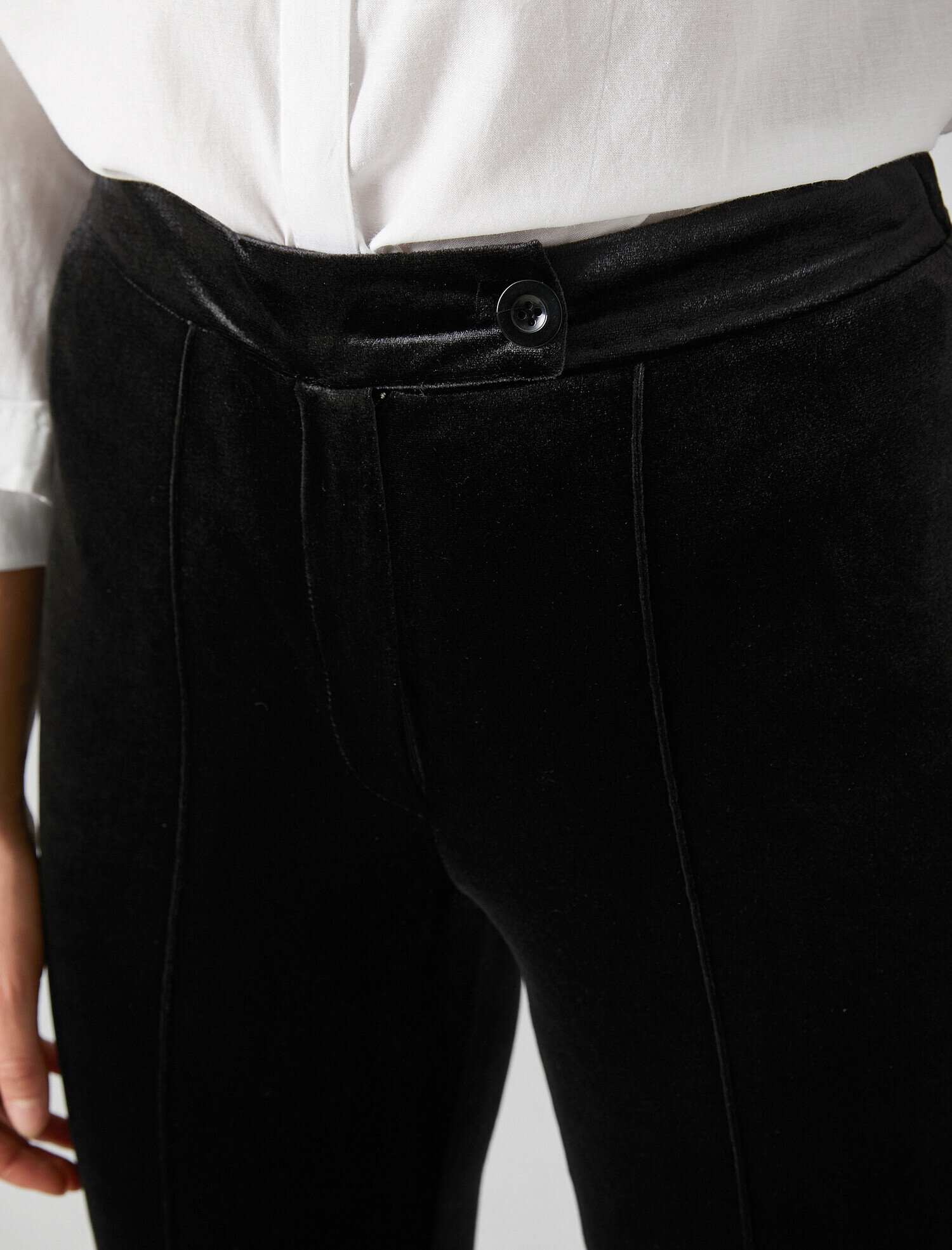   Kadife Geniş Paça Yüksek Bel Pantolon