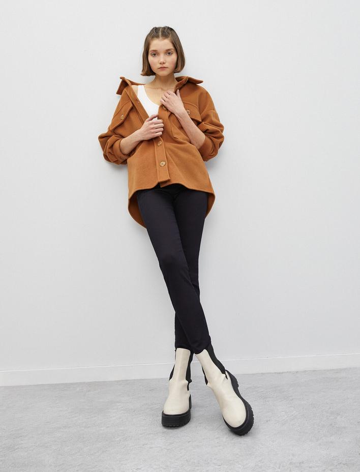  Dar Paça Kot Pantolon Dar Kesim Yüksek Bel - Carmen Jean