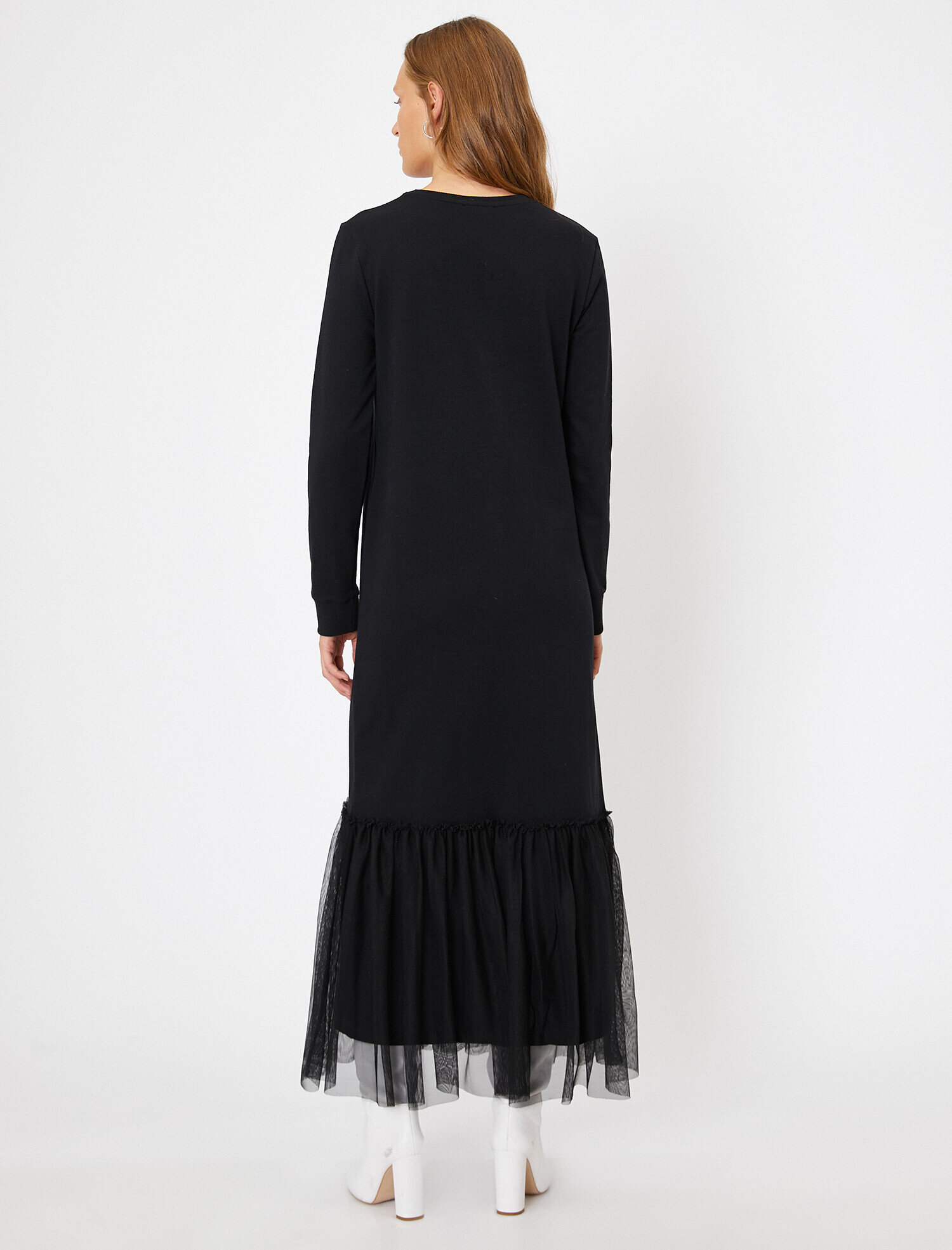   Tül Detaylı Elbise