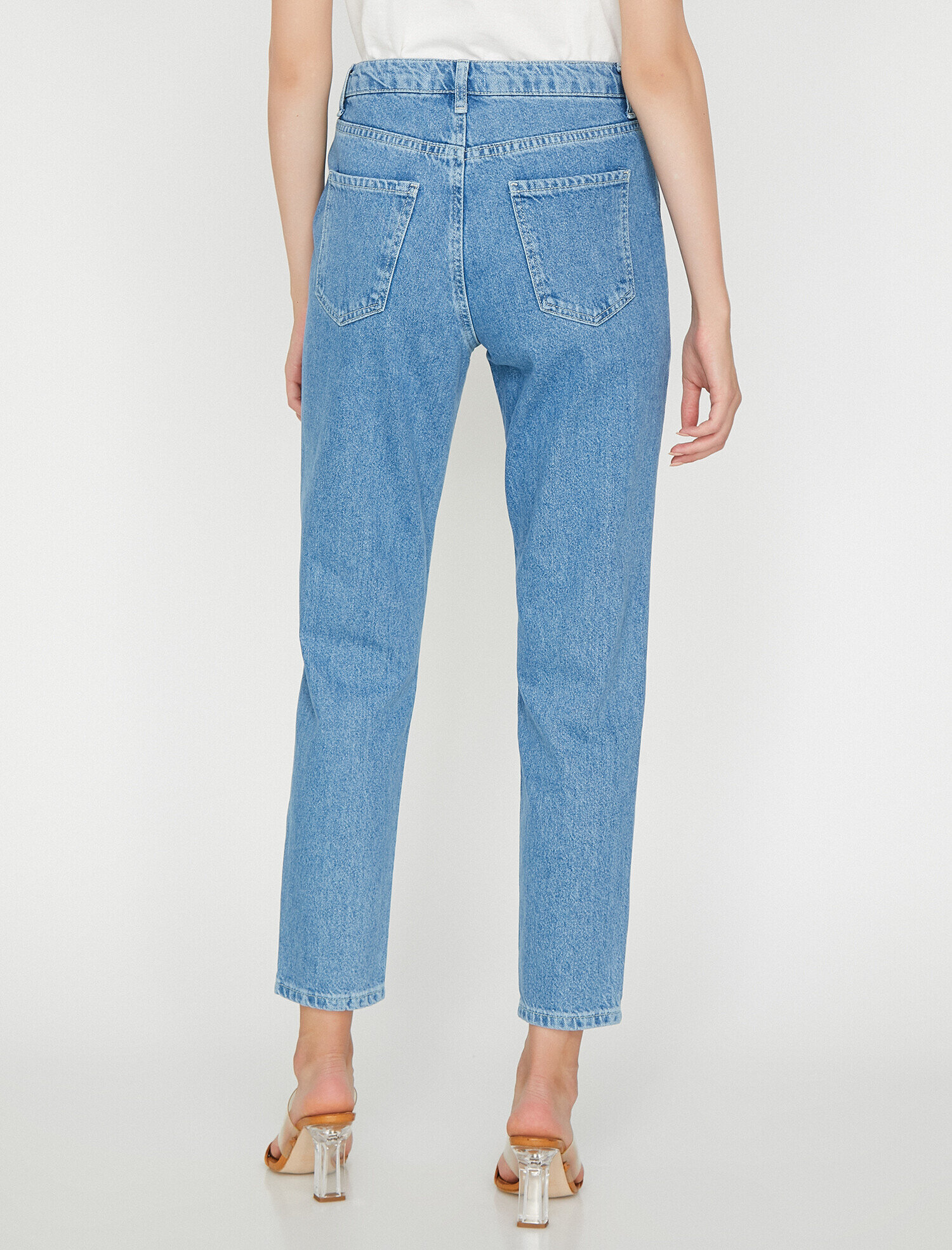   Mom Jean - Yüksek Bel Rahat Kesim Dar Paça Pantolon