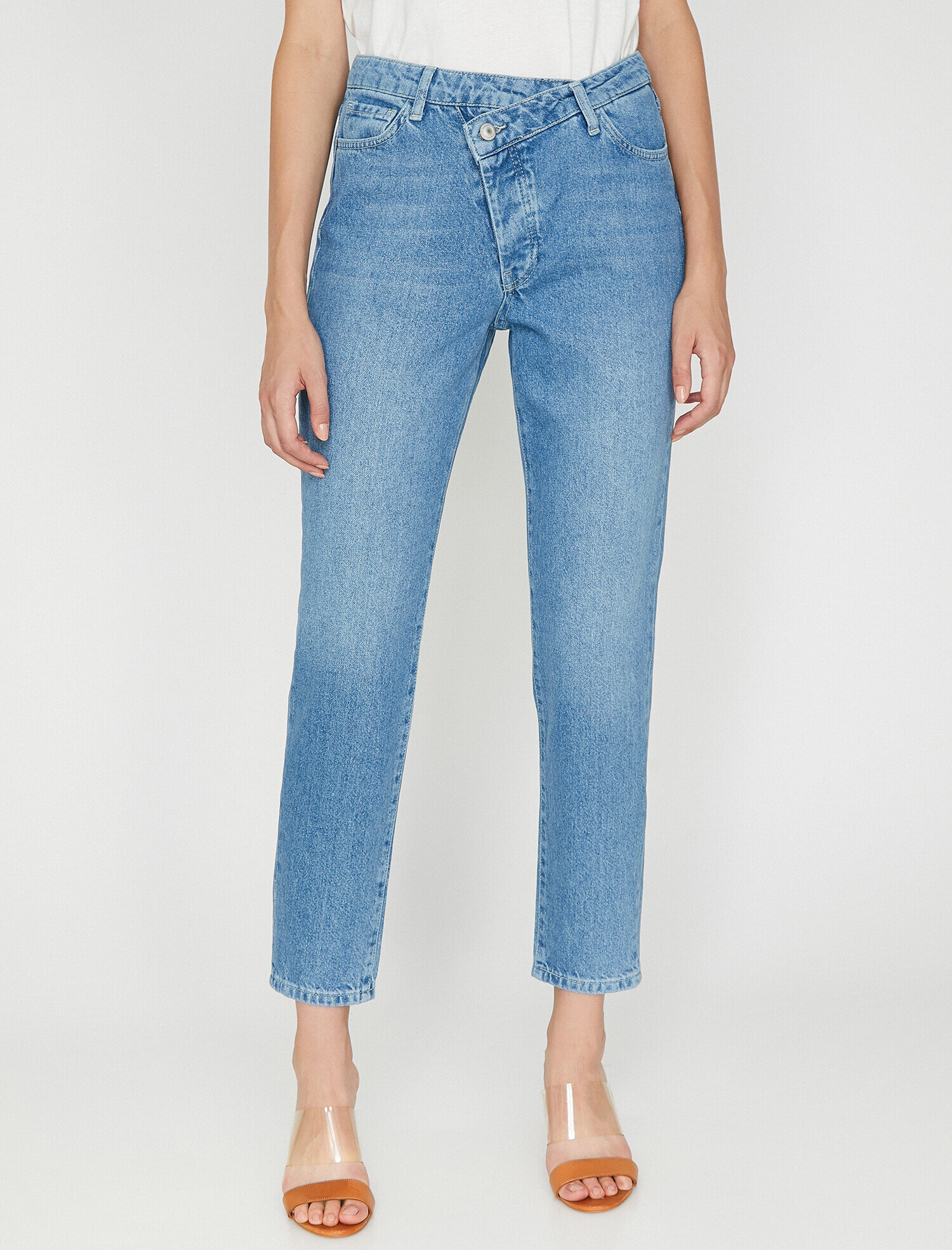   Mom Jean - Yüksek Bel Rahat Kesim Dar Paça Pantolon