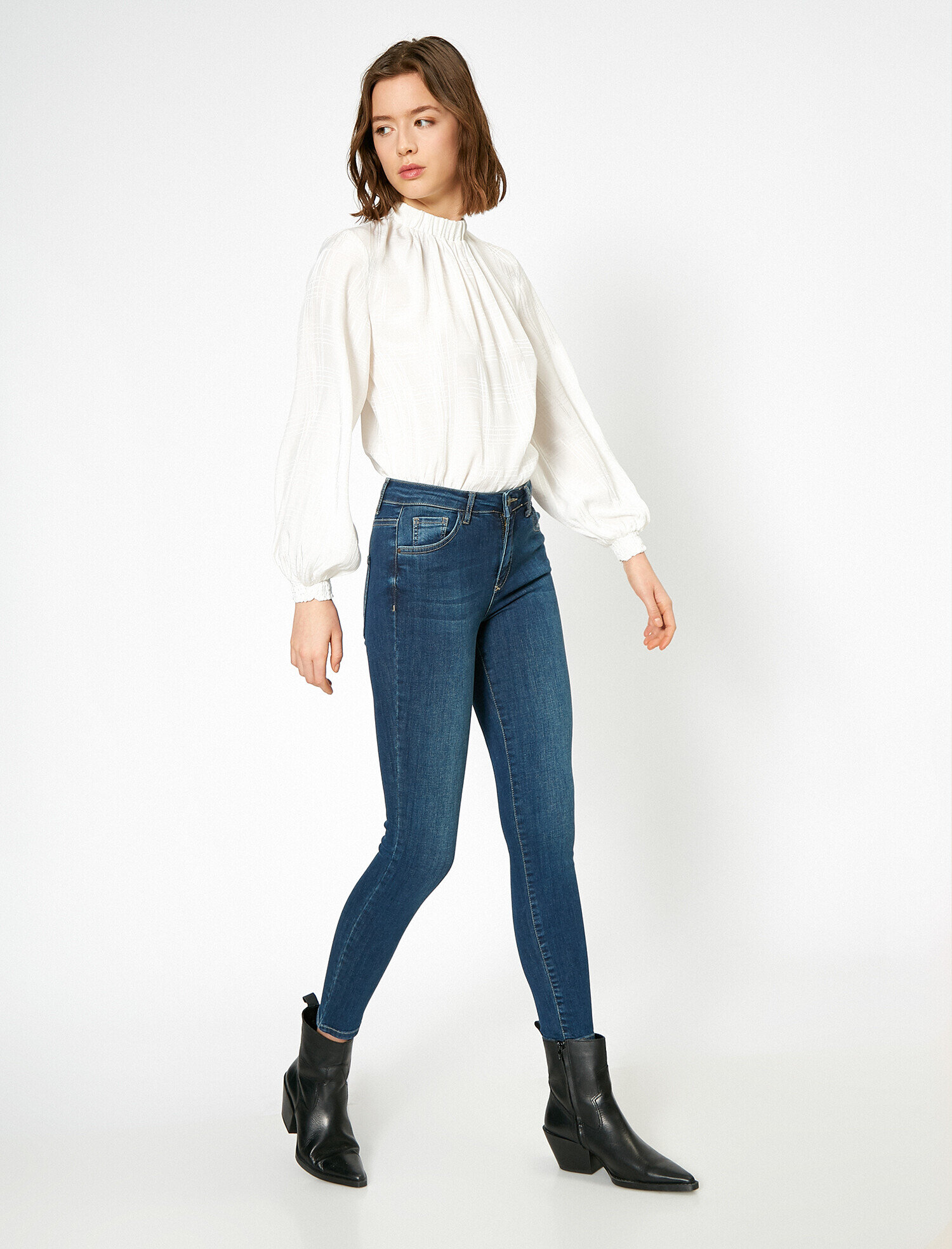   Carmen Jean - Yüksek Bel Dar Kesim Dar Paça Pantolon