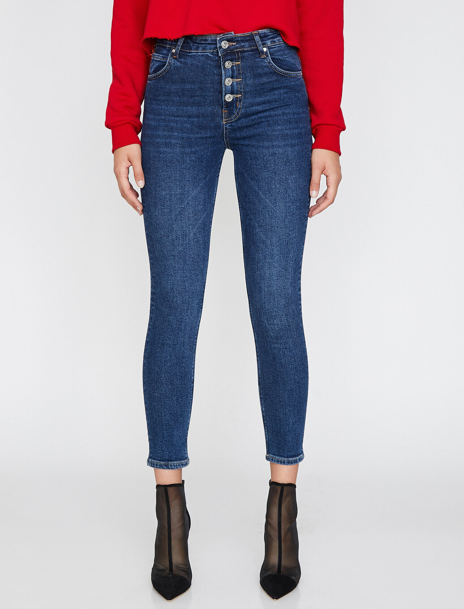   Carmen Jean - Yüksek Bel Dar Kesim Dar Paça Pantolon