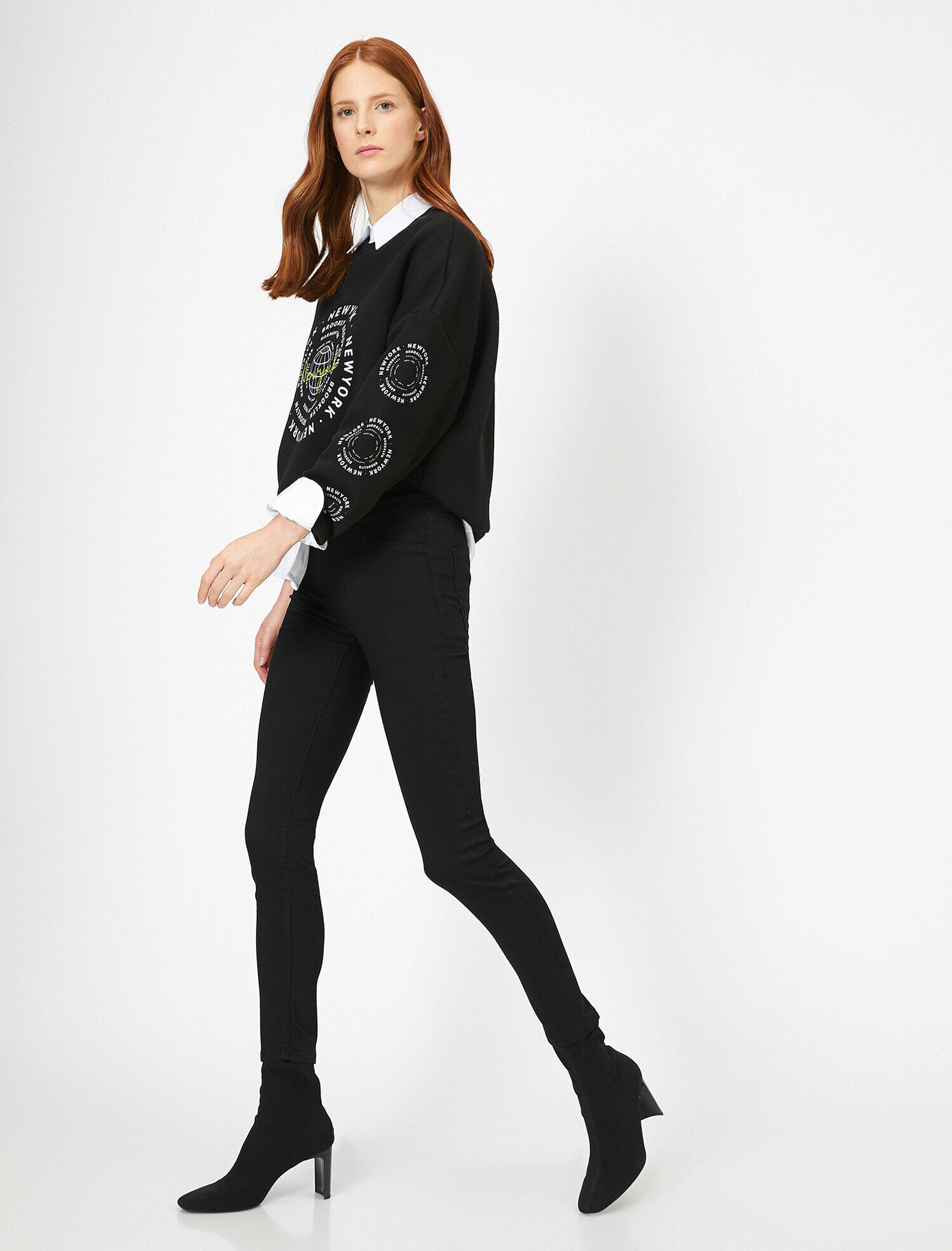   Carmen Jean - Yüksek Bel Dar Kesim Dar Paça Pantolon