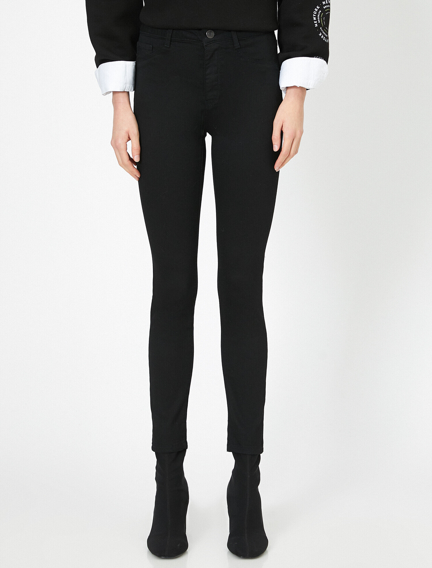   Carmen Jean - Yüksek Bel Dar Kesim Dar Paça Pantolon