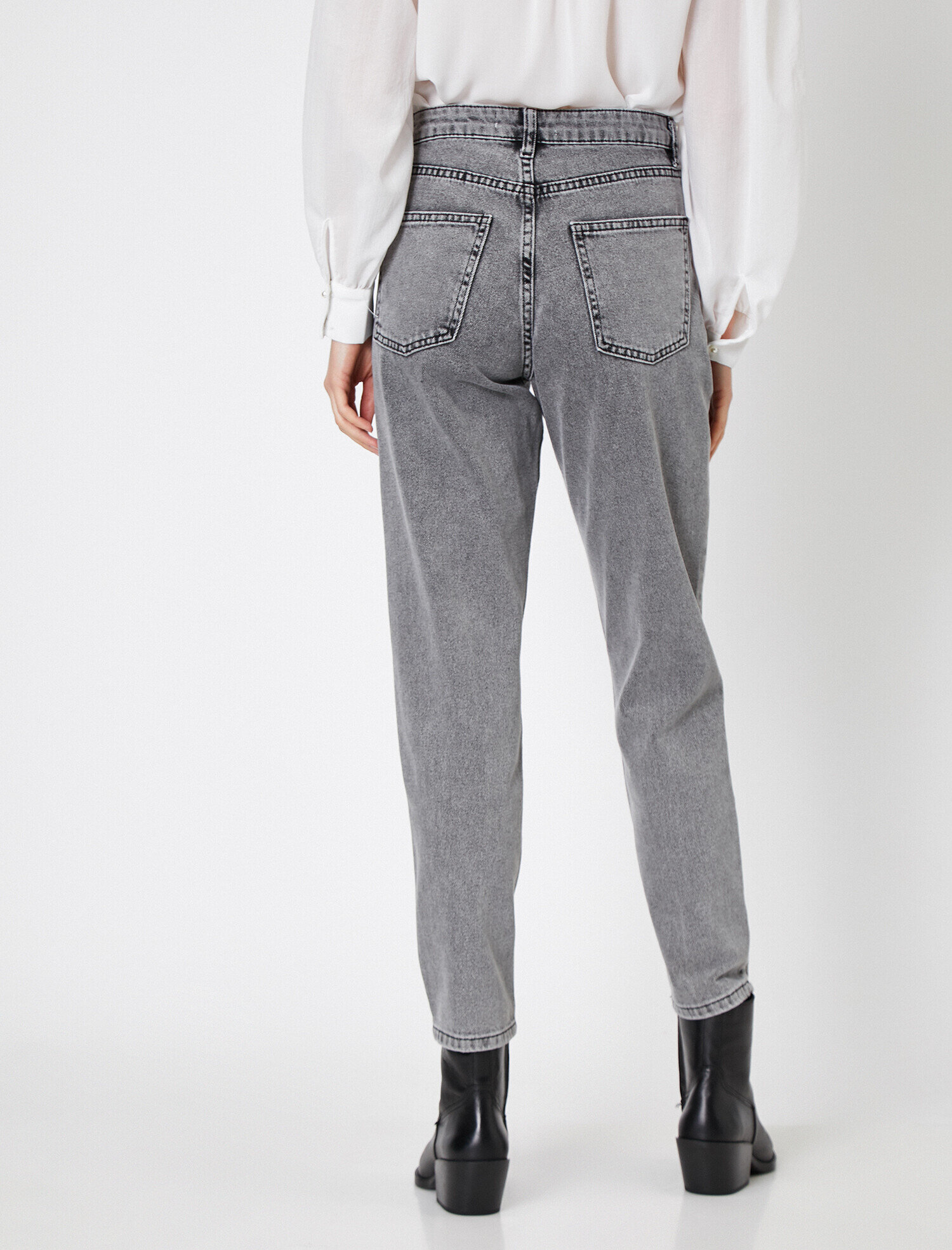   Mom Jean - Yüksek Bel Rahat Kesim Dar Paça Pantolon