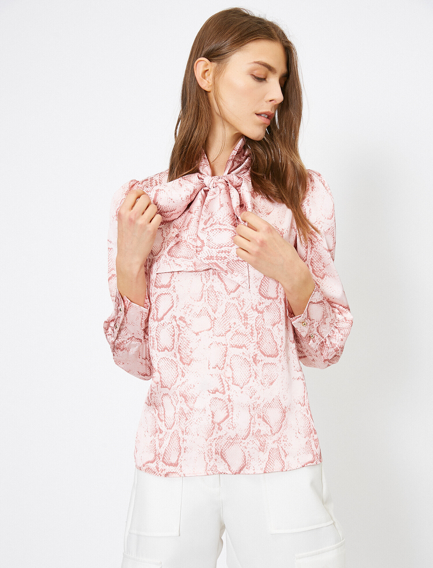   Yılan Derisi Desenli Bluz