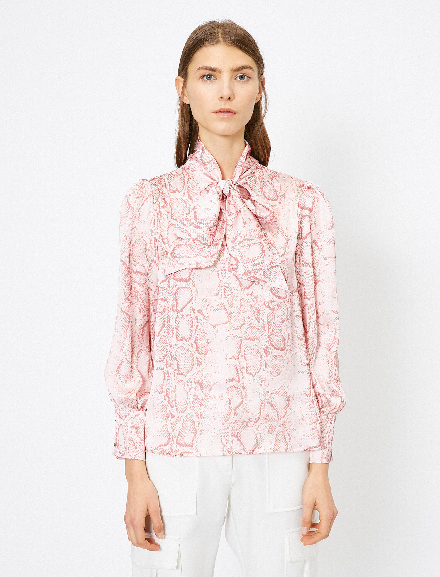   Yılan Derisi Desenli Bluz