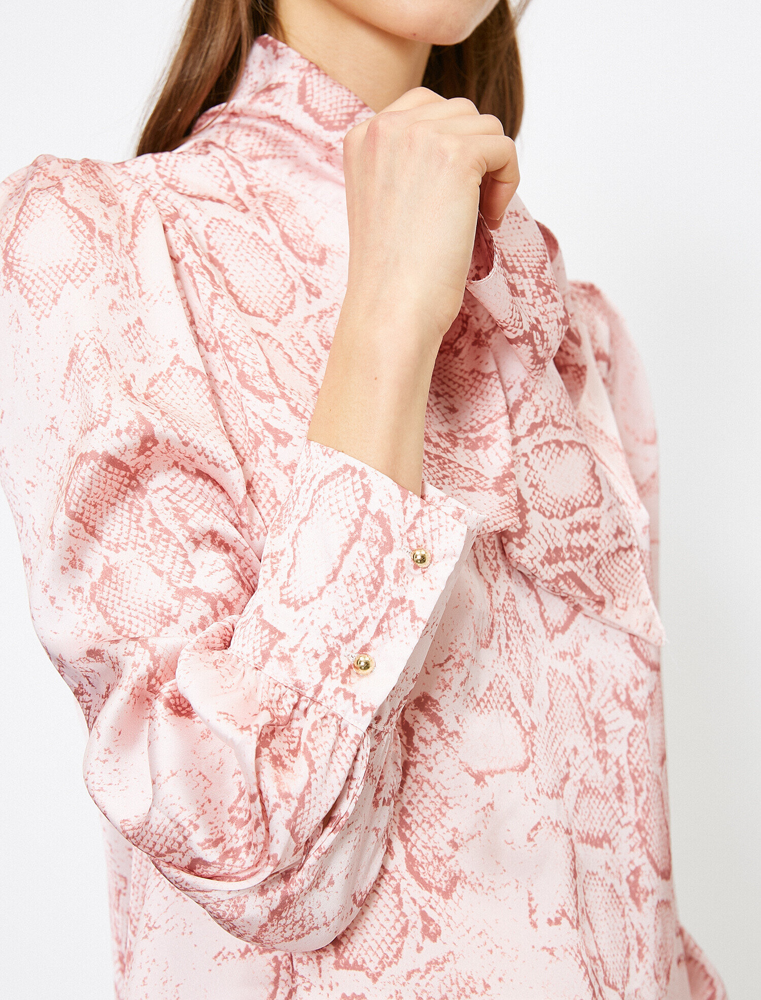   Yılan Derisi Desenli Bluz