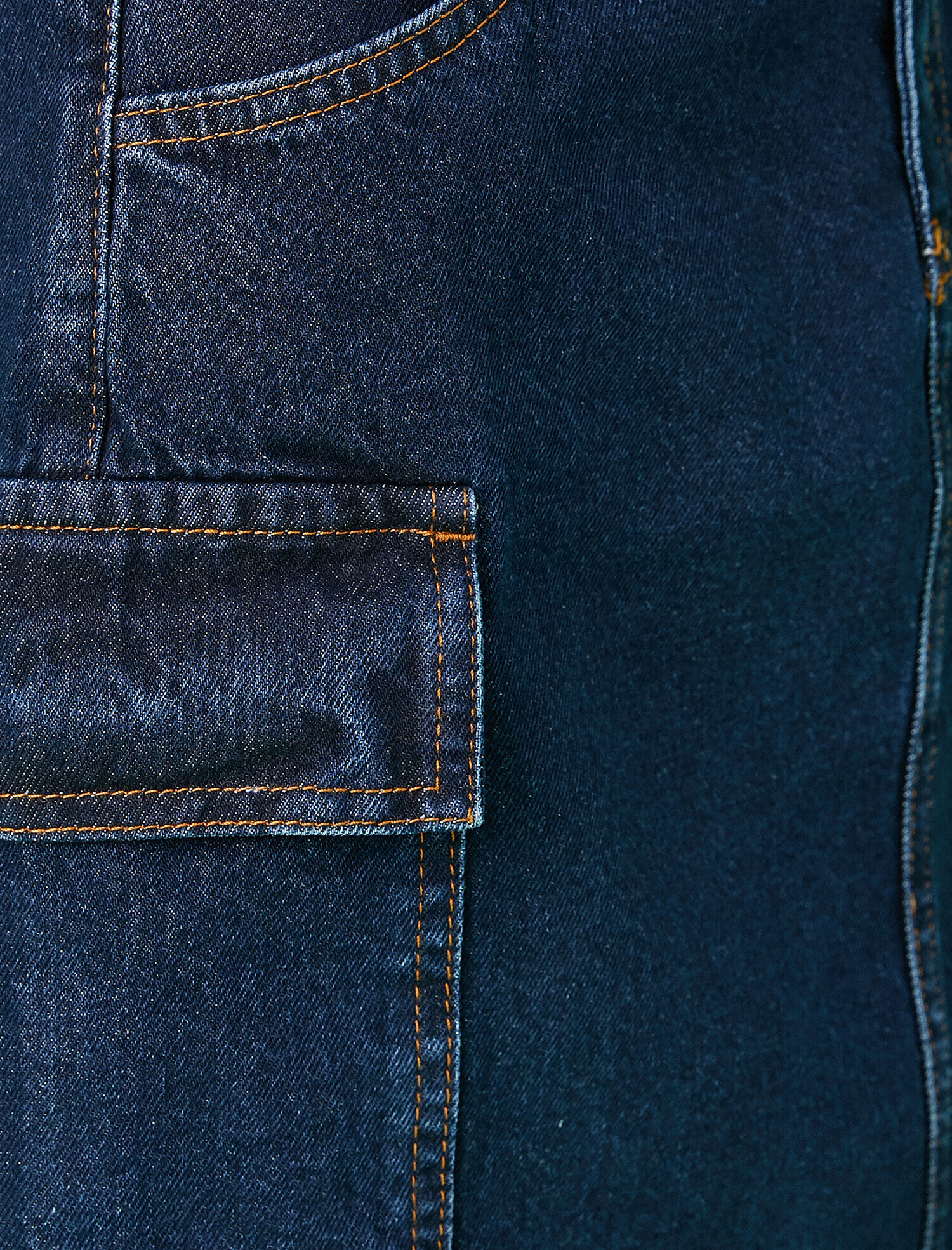   Cep Detaylı Jean Etek