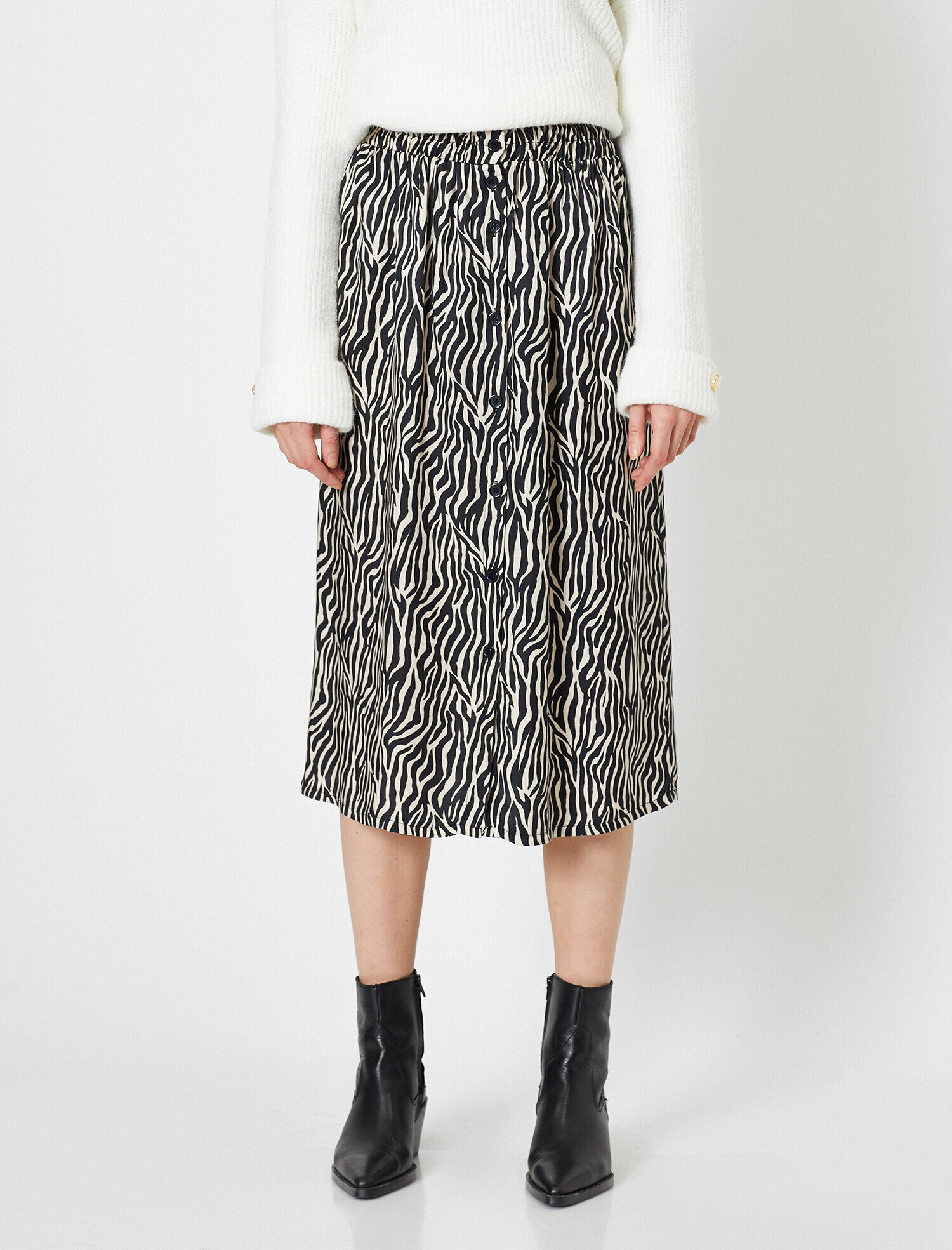   Zebra Desenli Etek